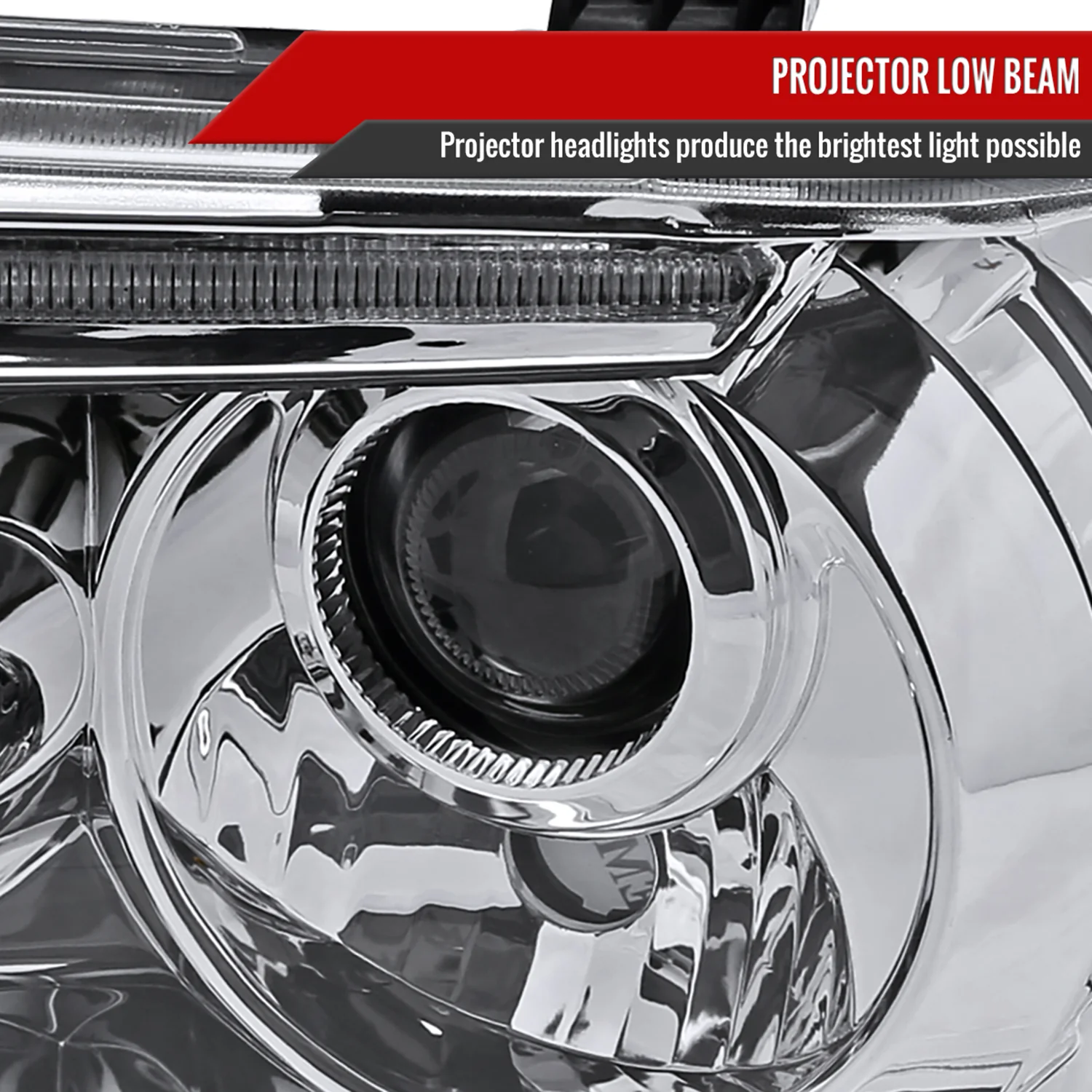 2007-2013 Toyota Tundra/ 08-2017 Sequoia Single Halo Projector Headlights Chrome - Image 3