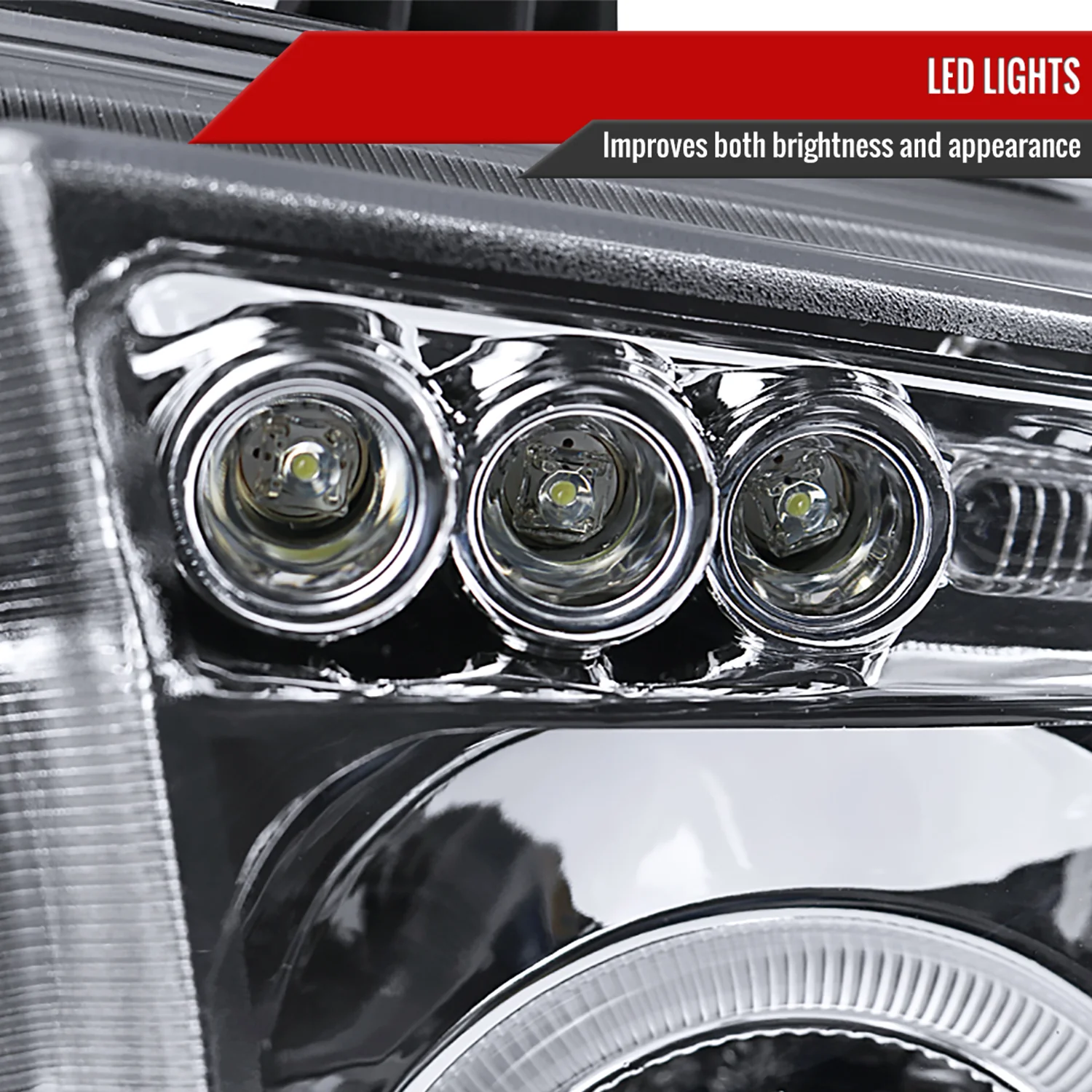 2007-2013 Toyota Tundra/ 08-2017 Sequoia Single Halo Projector Headlights Chrome - Image 5