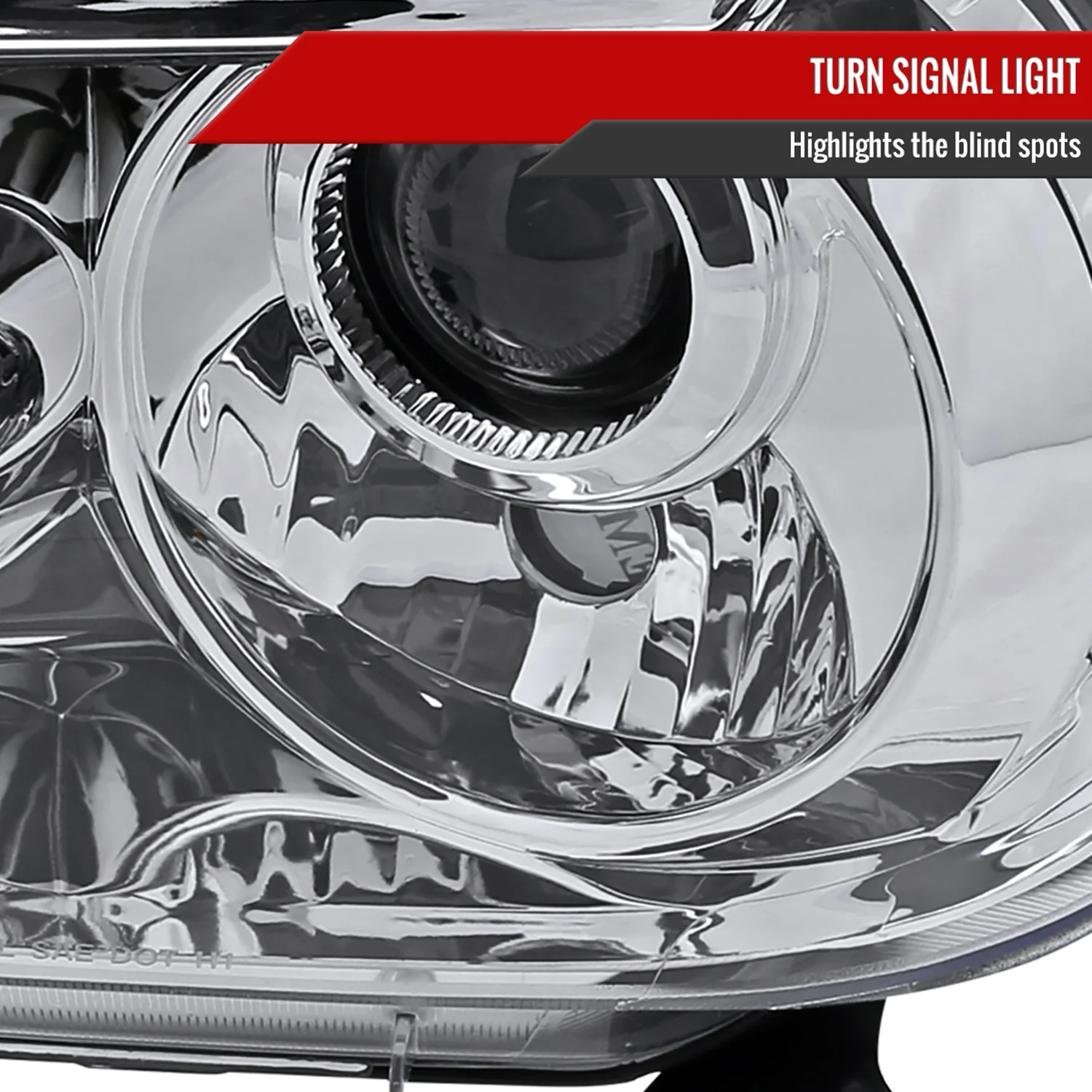2007-2013 Toyota Tundra/ 08-2017 Sequoia Single Halo Projector Headlights Chrome - Image 6