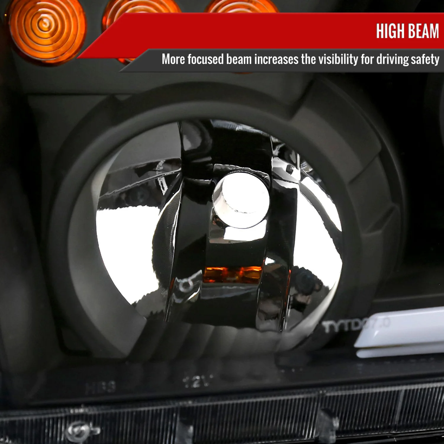 2007-2013 Toyota Tundra/Sequoia Retro LED Tube Headlights LED Signal Black - Image 4