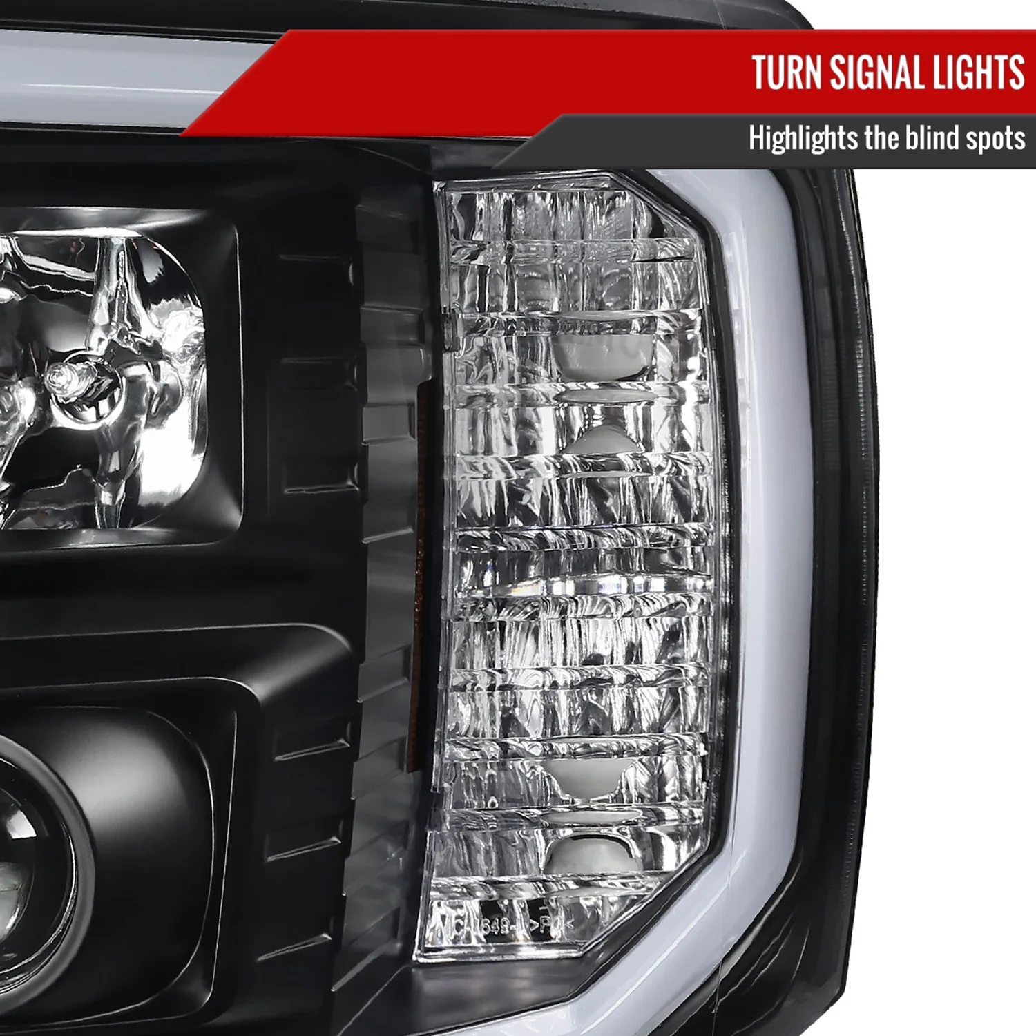 2007-2014 Chevy Silverado 1500/2500/3500HD LED CBar Projector Headlights Black - Image 6