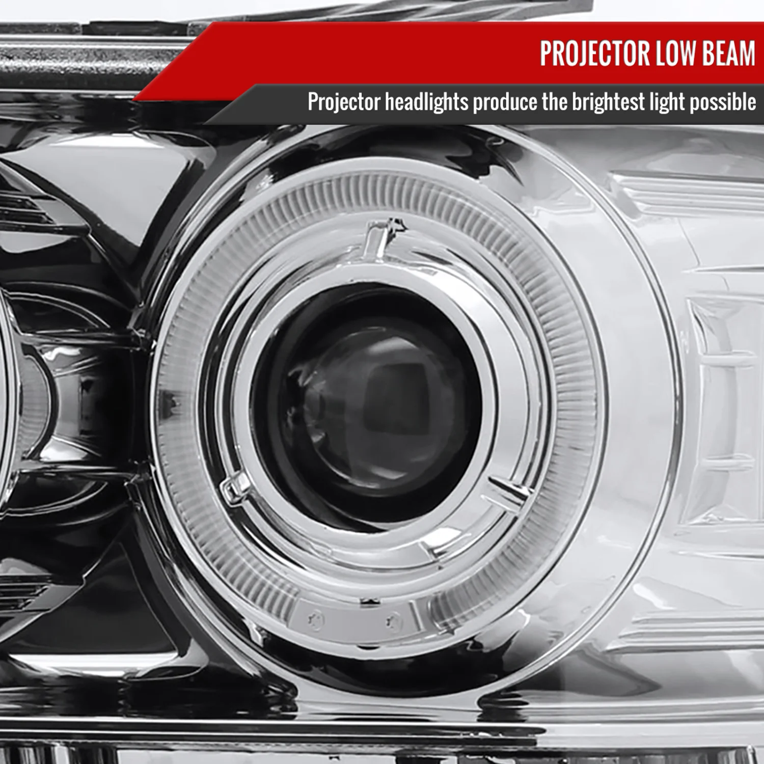 2007-2014 GMC Sierra Dual Halo Projector Headlights Chrome/Clear Lens - Image 3