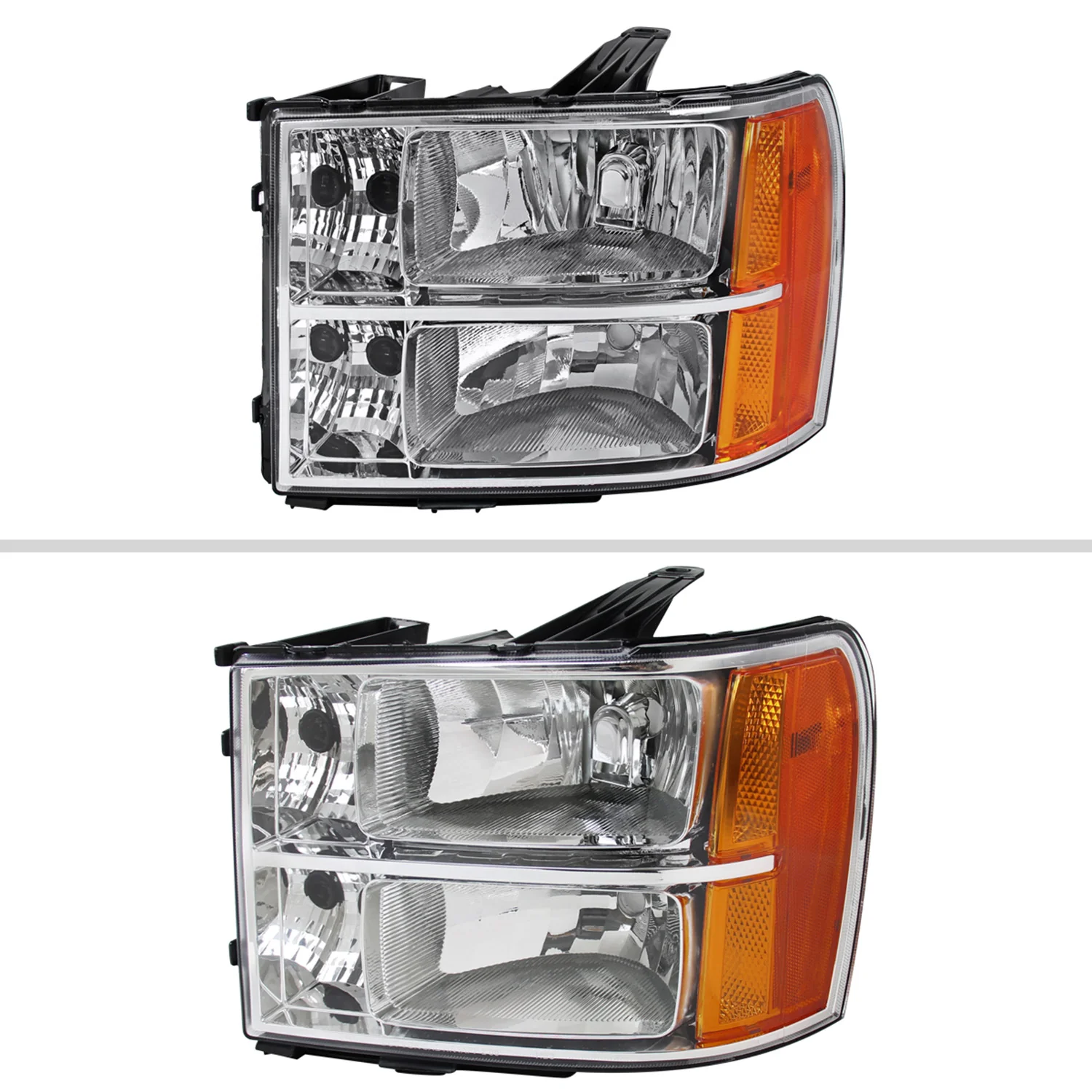 2007-2014 GMC Sierra Factory Style Headlights Chrome Housing/Clear Lens - Image 2
