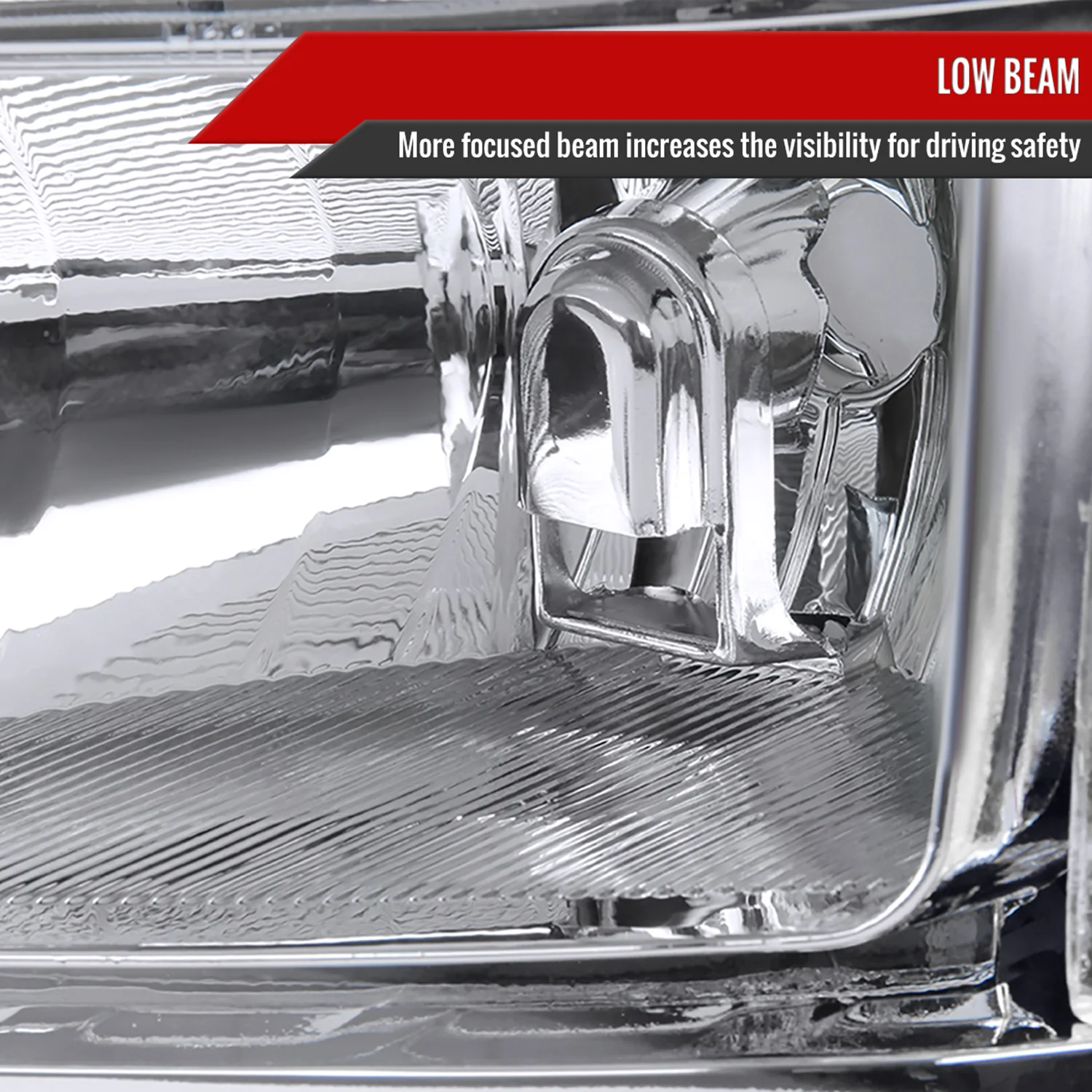 2007-2014 GMC Sierra Factory Style Headlights Clear Reflector Chrome/Clear - Image 3