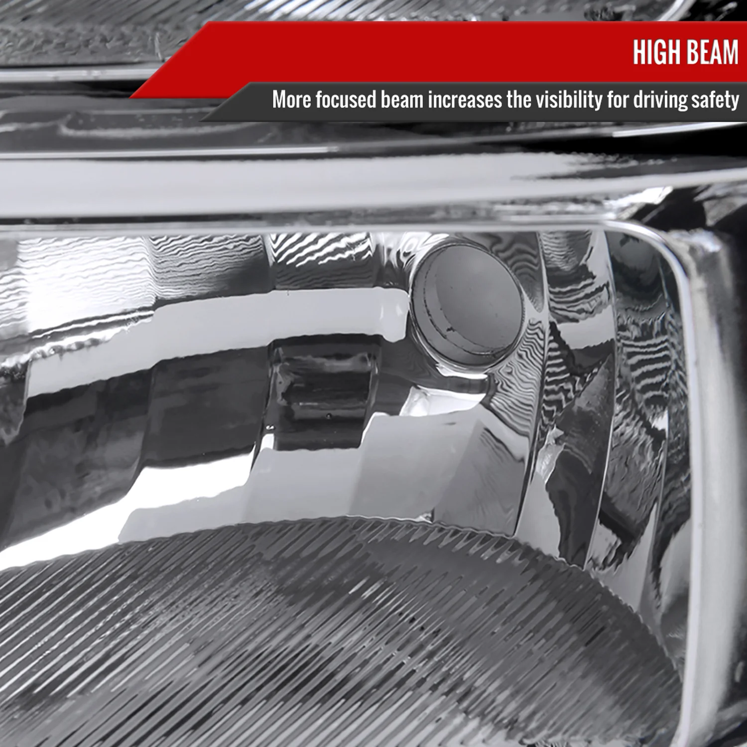 2007-2014 GMC Sierra Factory Style Headlights Clear Reflector Chrome/Clear - Image 4
