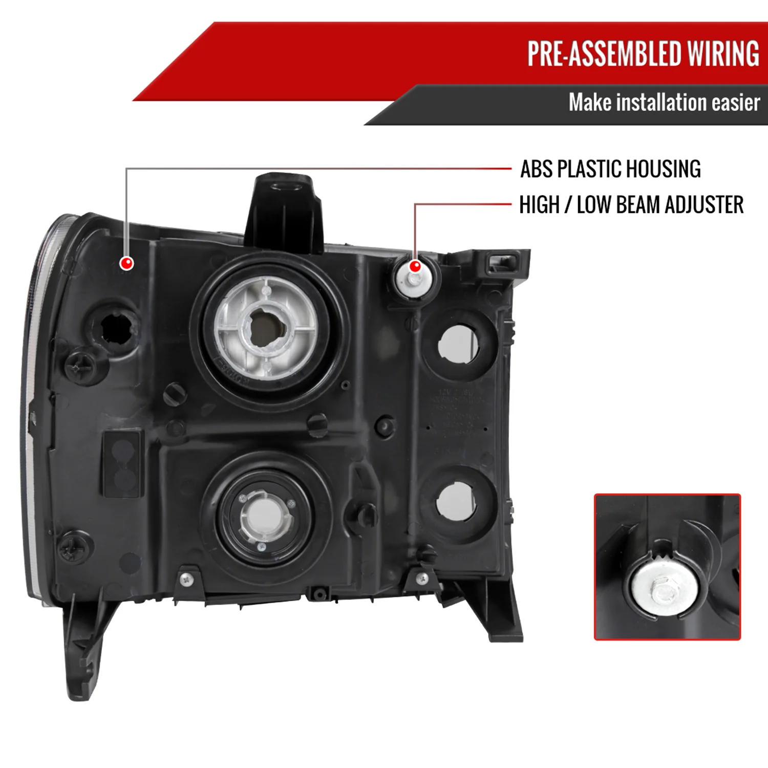 2007-2014 GMC Sierra Factory Style Headlights Clear Reflector Chrome/Clear - Image 7