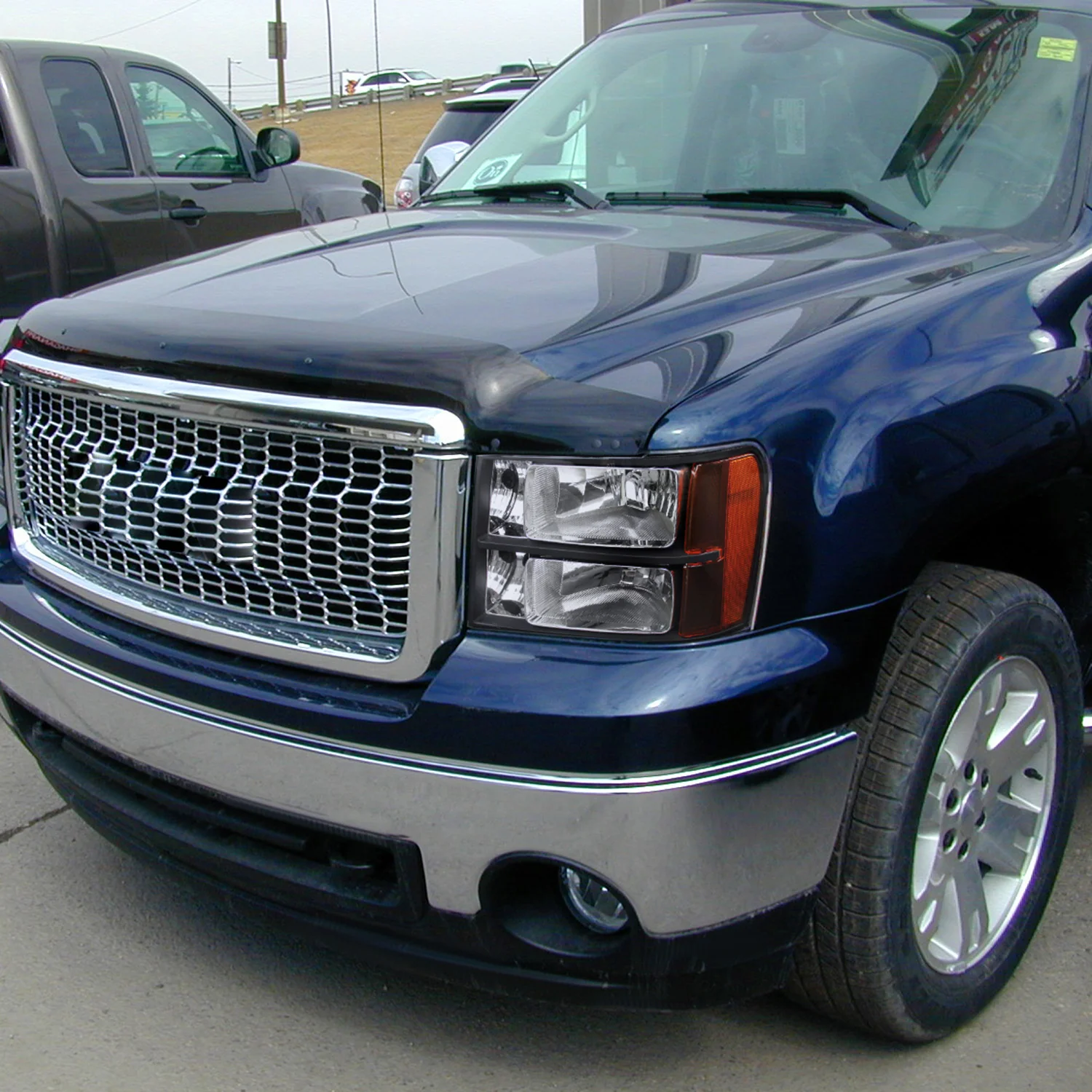 2007-2014 GMC Sierra Factory Style Headlights Matte Black Housing/Clear Lens - Image 10