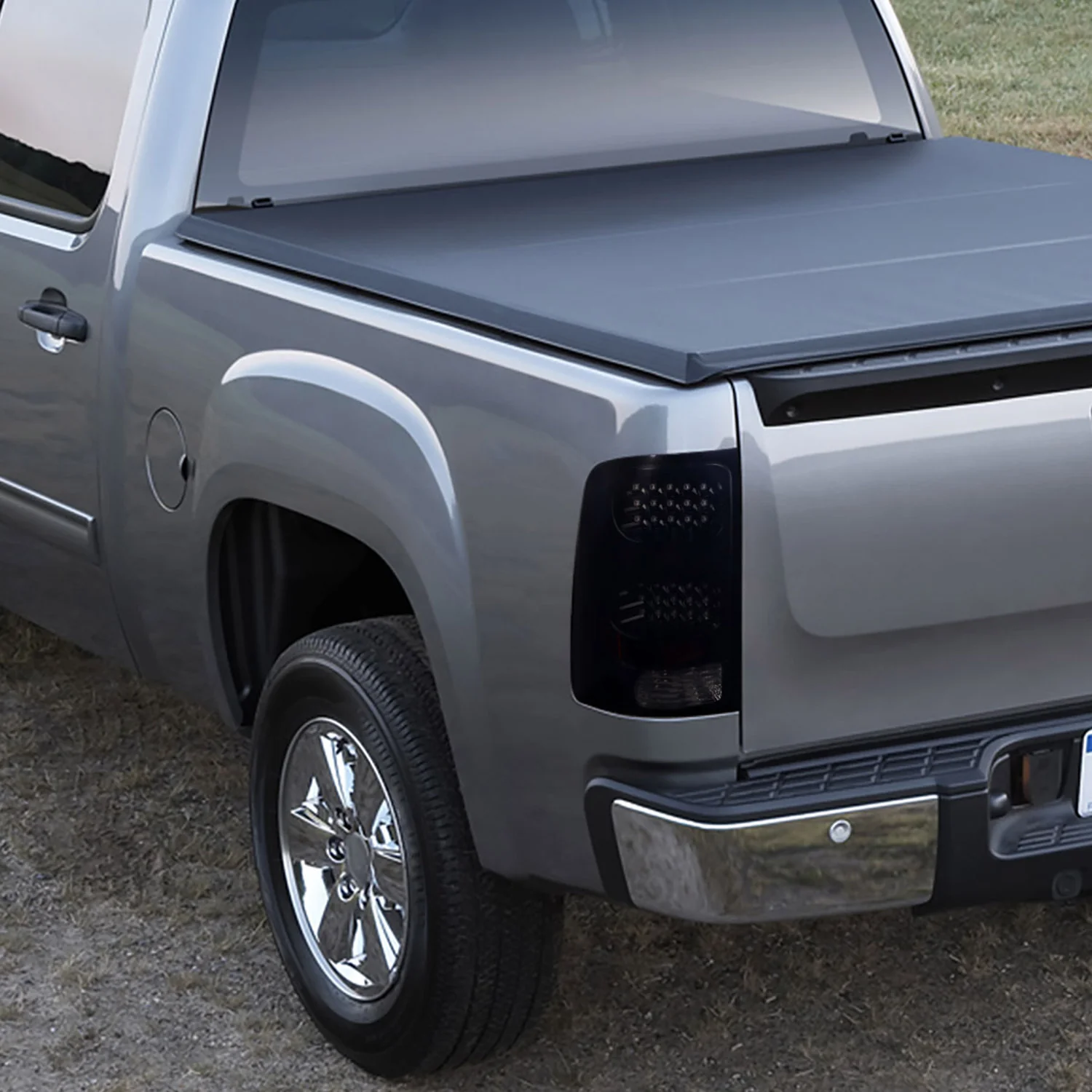 2007-2014 GMC Sierra LED Tail Lights Glossy Black Housing/Smoke Lens - Image 10