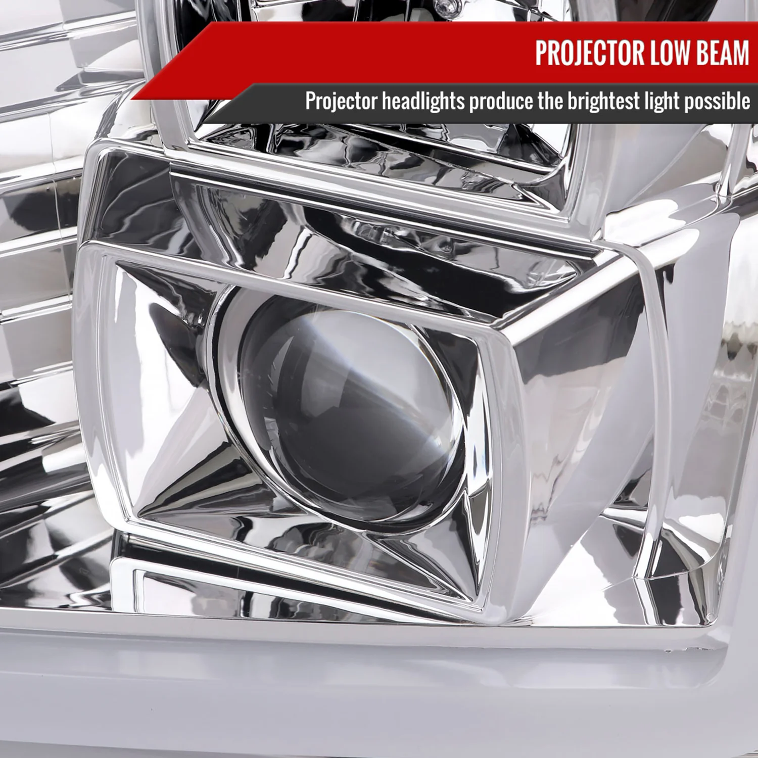 2007-2014 GMC Yukon/XL 1500/XL 2500 LED Signal Projector Headlights Chrome - Image 3