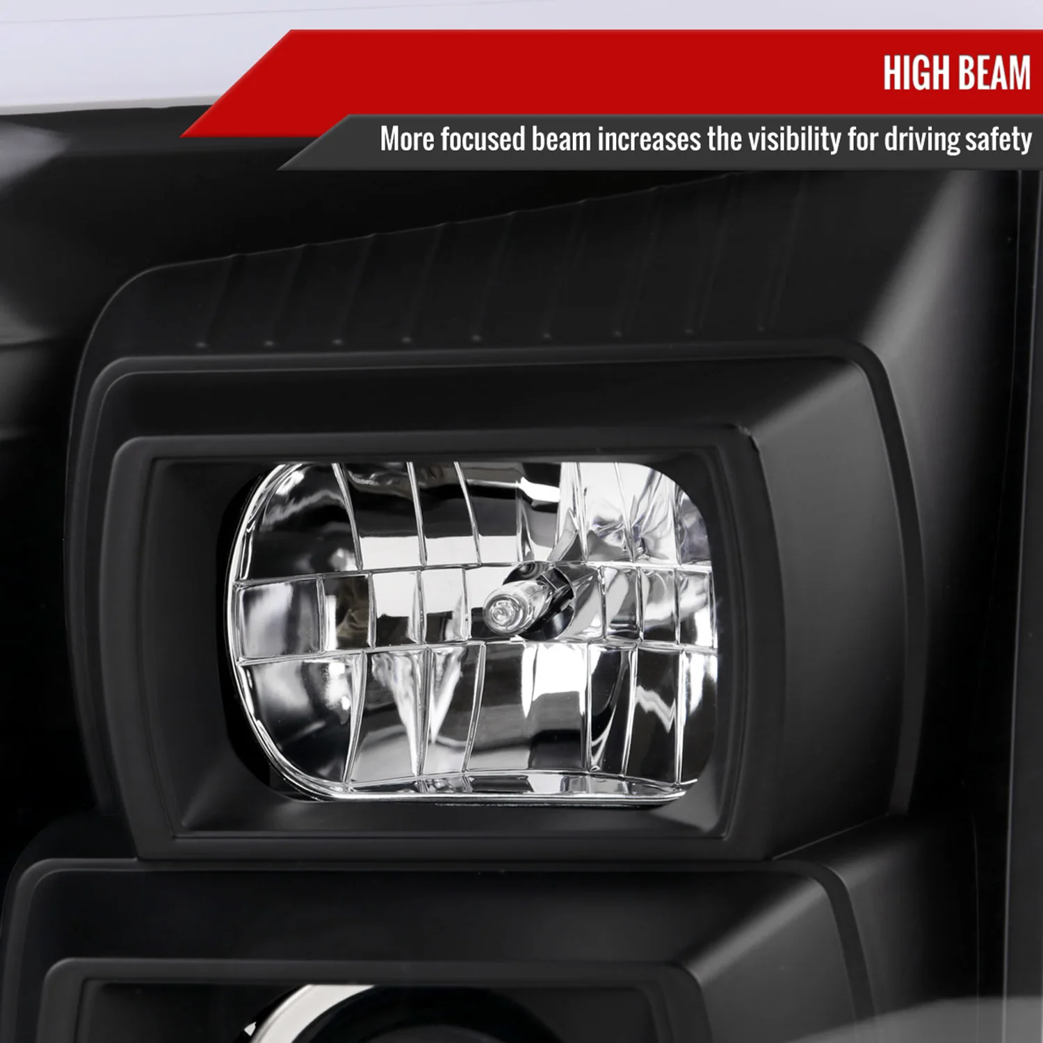 2007-2014 GMC Yukon/XL 1500/XL 2500 LED Turn Signal Projector Headlights Black - Image 4