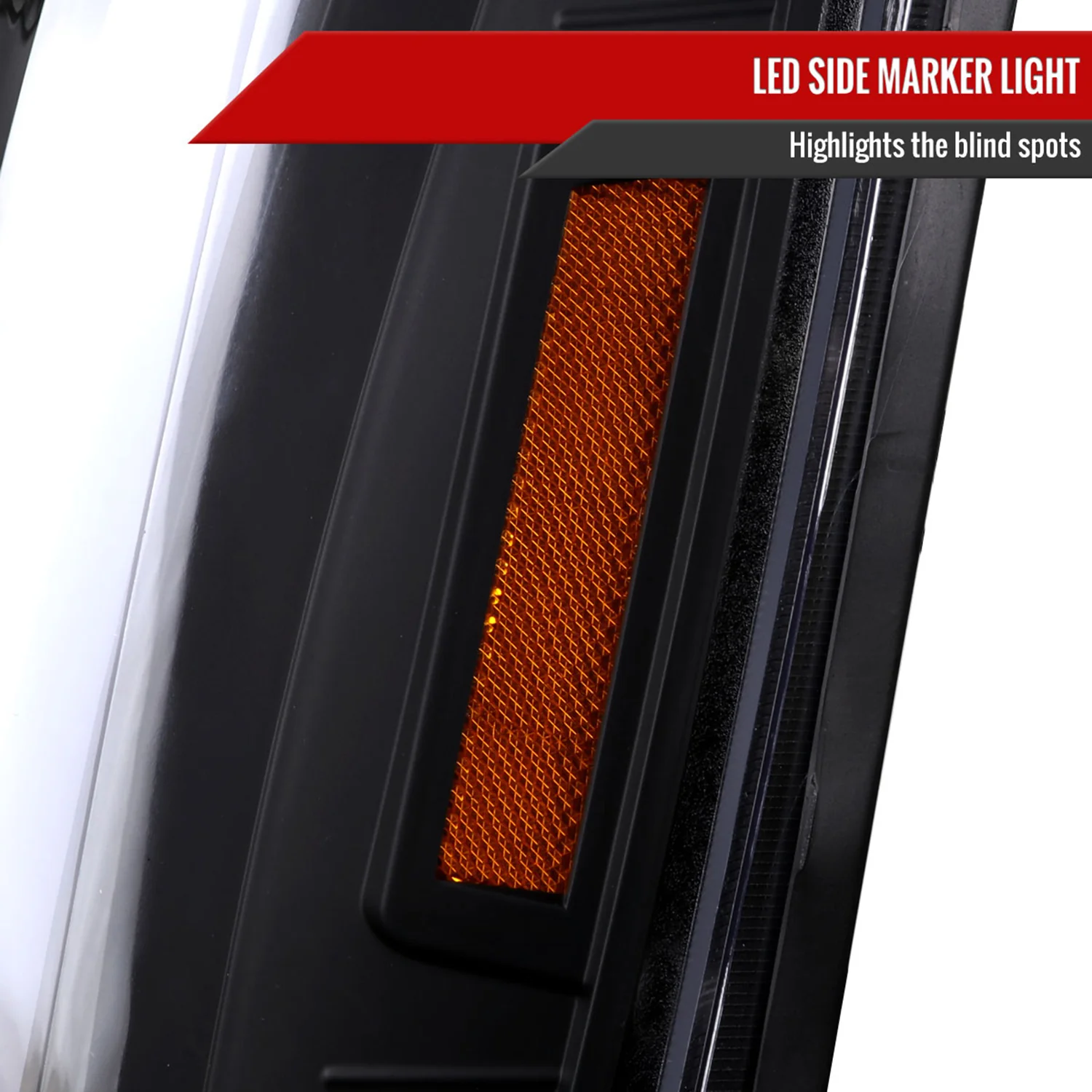 2007-2014 GMC Yukon/XL 1500/XL 2500 LED Turn Signal Projector Headlights Black - Image 6
