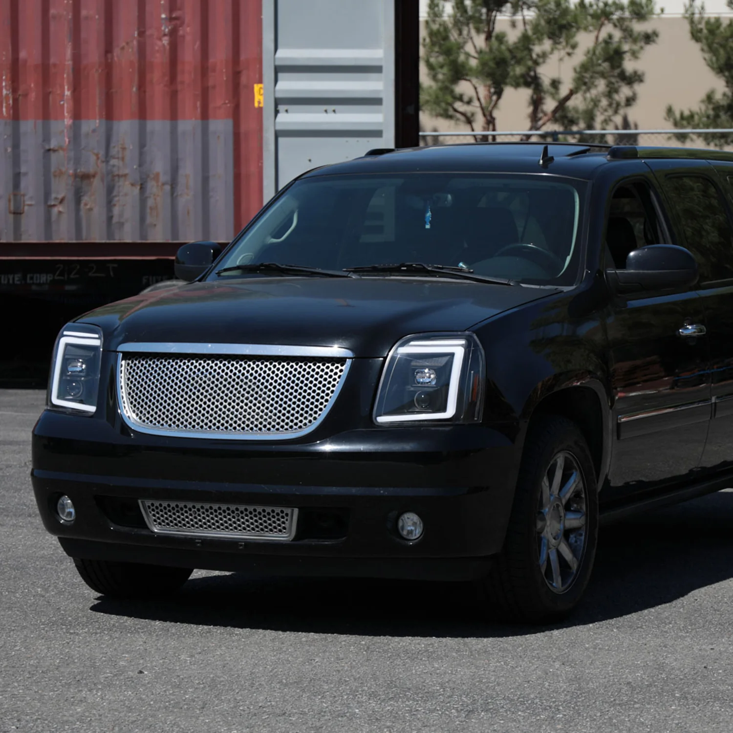 2007-2014 GMC Yukon/XL 1500/XL 2500 LED Turn Signal Projector Headlights Black - Image 9
