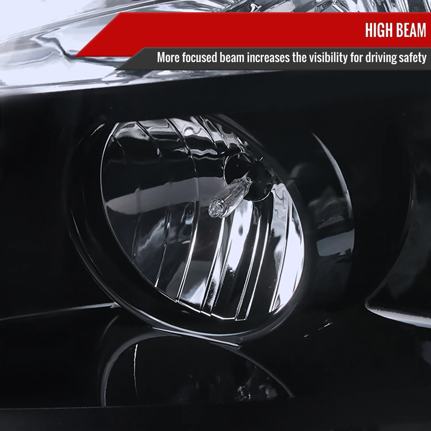 2007-2014 GMC Yukon/Yukon XL Projector Headlights Glossy Black/Smoke Lens - Image 4