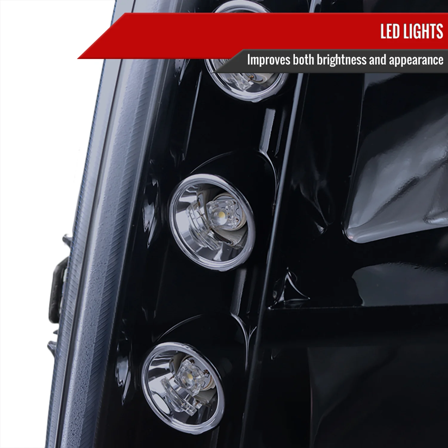 2007-2014 GMC Yukon/Yukon XL Projector Headlights Glossy Black/Smoke Lens - Image 5