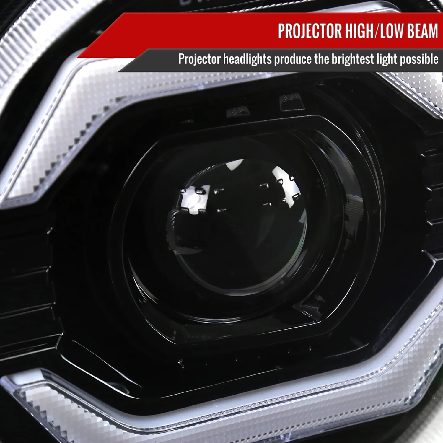 2007-2014 Toyota FJ Cruiser Signal Animated LED Bar Projector Headlights Black - Image 4