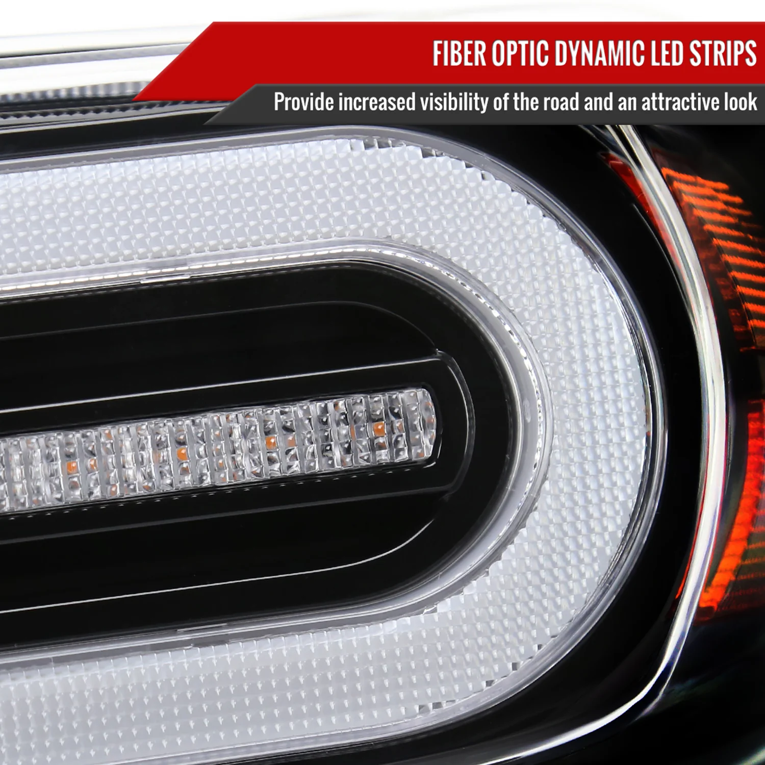 2007-2014 Toyota FJ Cruiser Signal Animated LED Bar Projector Headlights Black - Image 5