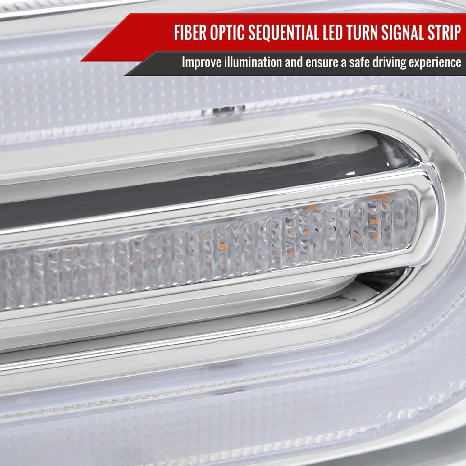 2007-2014 Toyota FJ Cruiser Signal Animated LED Projector Headlights Chrome - Image 6
