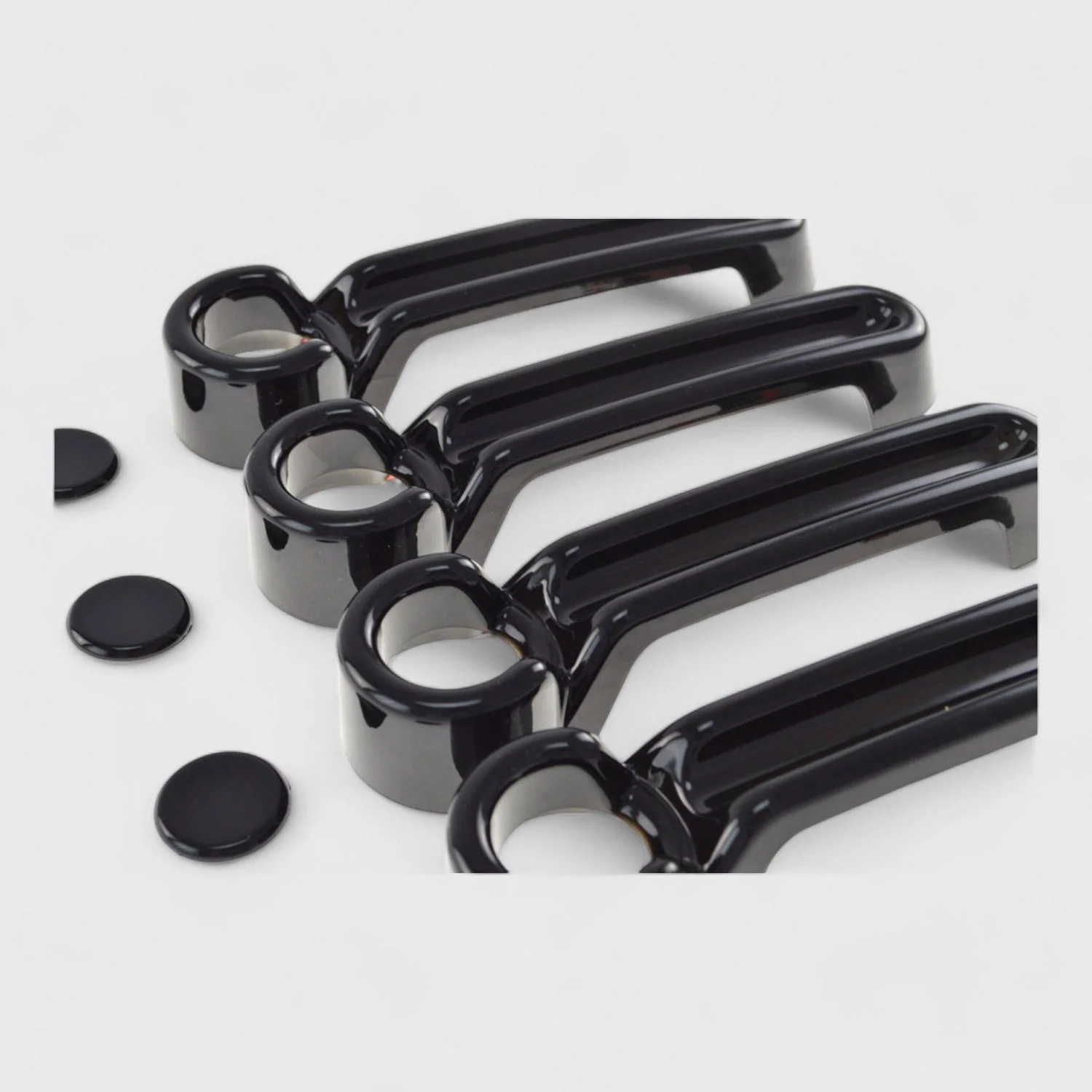 2007-2018 Jeep Wrangler Door Handle Cover Gloss Black 8Pcs ABS Plastic - Image 2