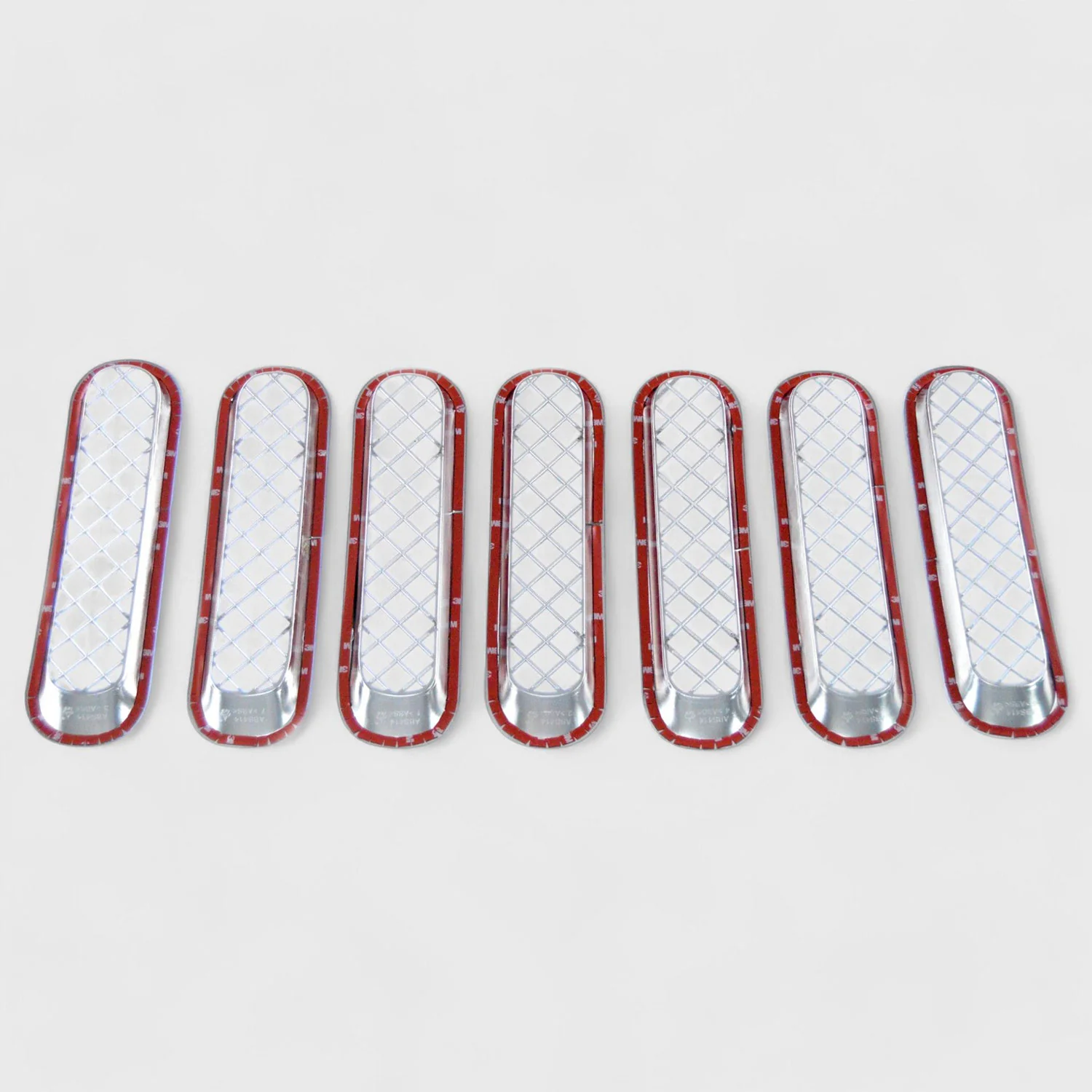 2007-2018 Jeep Wrangler Grille Overlay Chrome 7Pcs ABS Plastic - Image 3