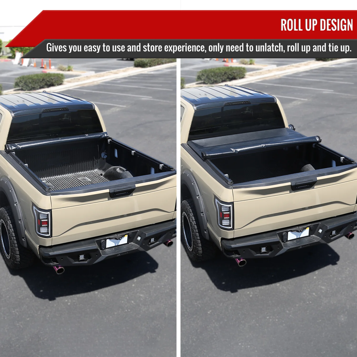 2007-2021 Toyota Tundra 6.5FT Standard Bed Soft Roll Up Tonneau Cover - Image 3
