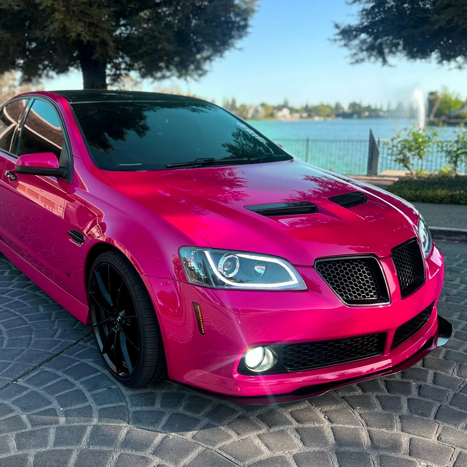 2008-2009 Pontiac G8 LED Bar Projector Headlights Matte Black/Clear Lens - Image 10