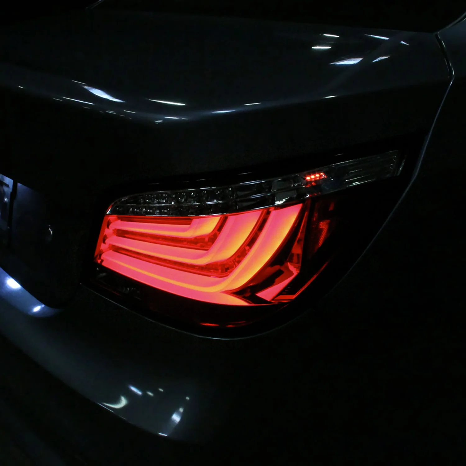 2008-2010 BMW E60 5 Series Sedan LED Tail Lights Chrome/Red Smoke Lens - Image 10