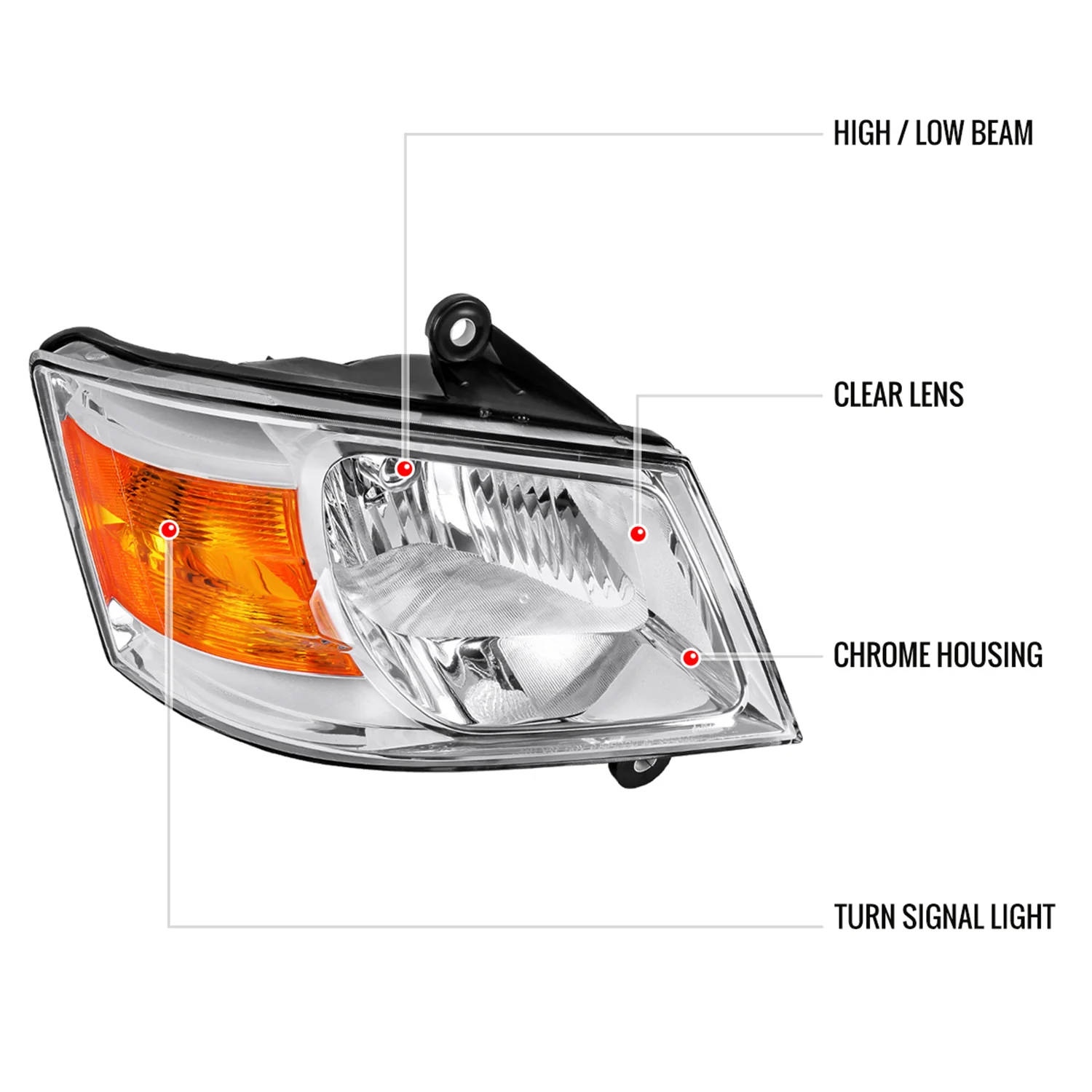 2008-2010 Dodge Grand Caravan Factory Crystal Headlight - Passenger Side - Image 8