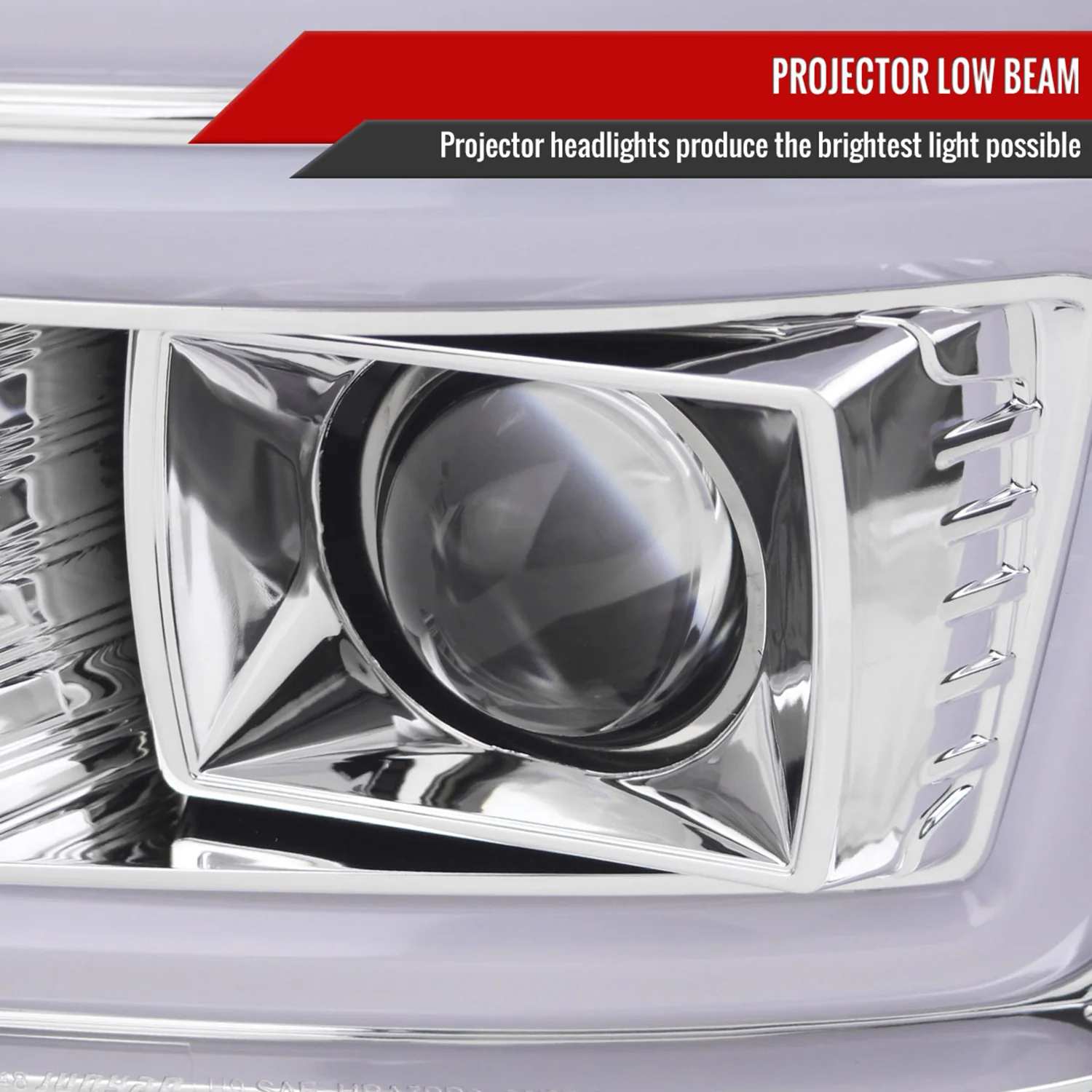 2008-2010 Ford F-250/350/450/550 LED Signal Bar Projector Headlights Chrome - Image 3
