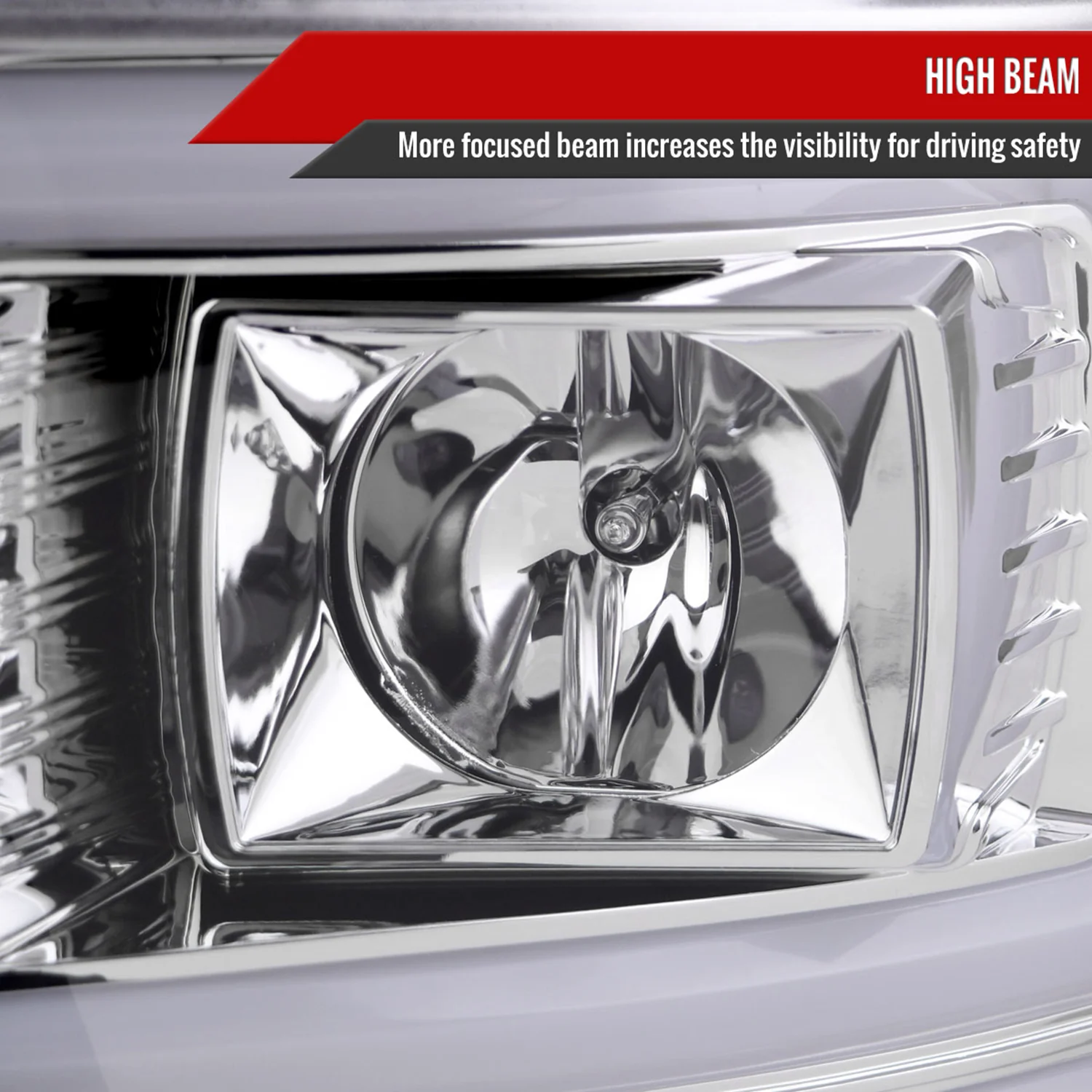 2008-2010 Ford F-250/350/450/550 LED Signal Bar Projector Headlights Chrome - Image 4