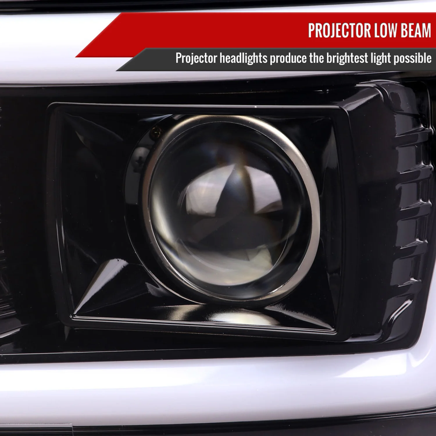 2008-2010 Ford F-250/350/450/550 LED Signal Bar Projector Headlights Jet Black - Image 3