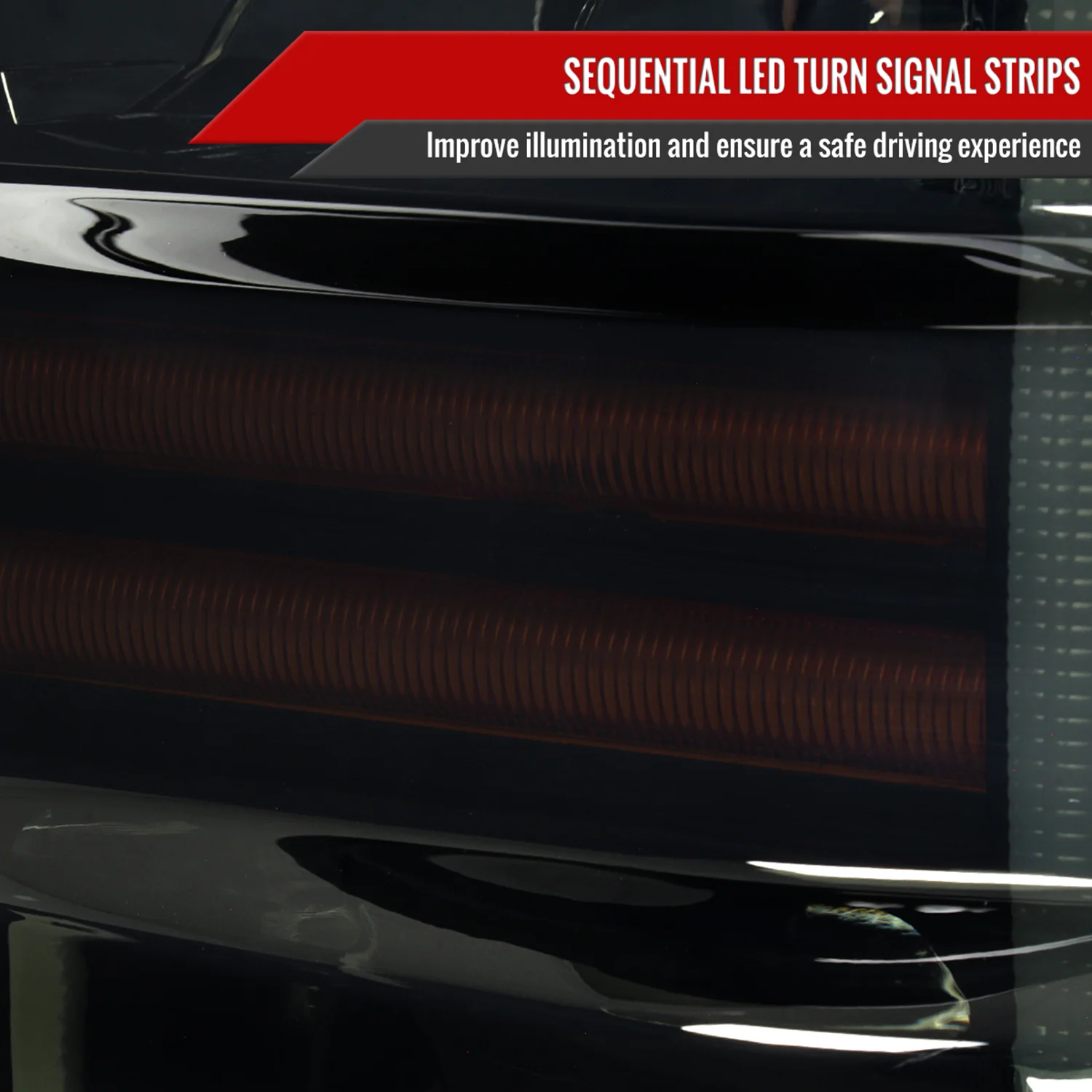 2008-2010 Ford F-250/350/450/550 SuperDuty LED Signal Factory Headlights Black - Image 5