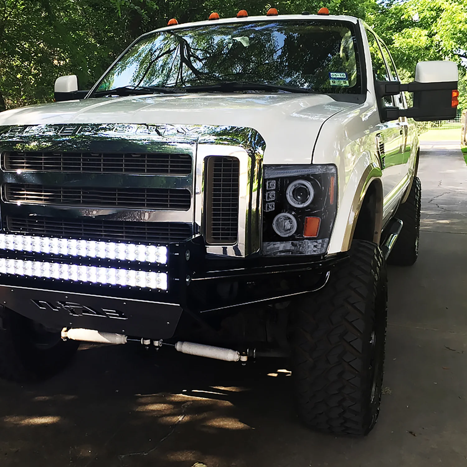 2008-2010 Ford F-250 F-350 F-450 Dual Halo Projector Headlights Black/Smoke - Image 10