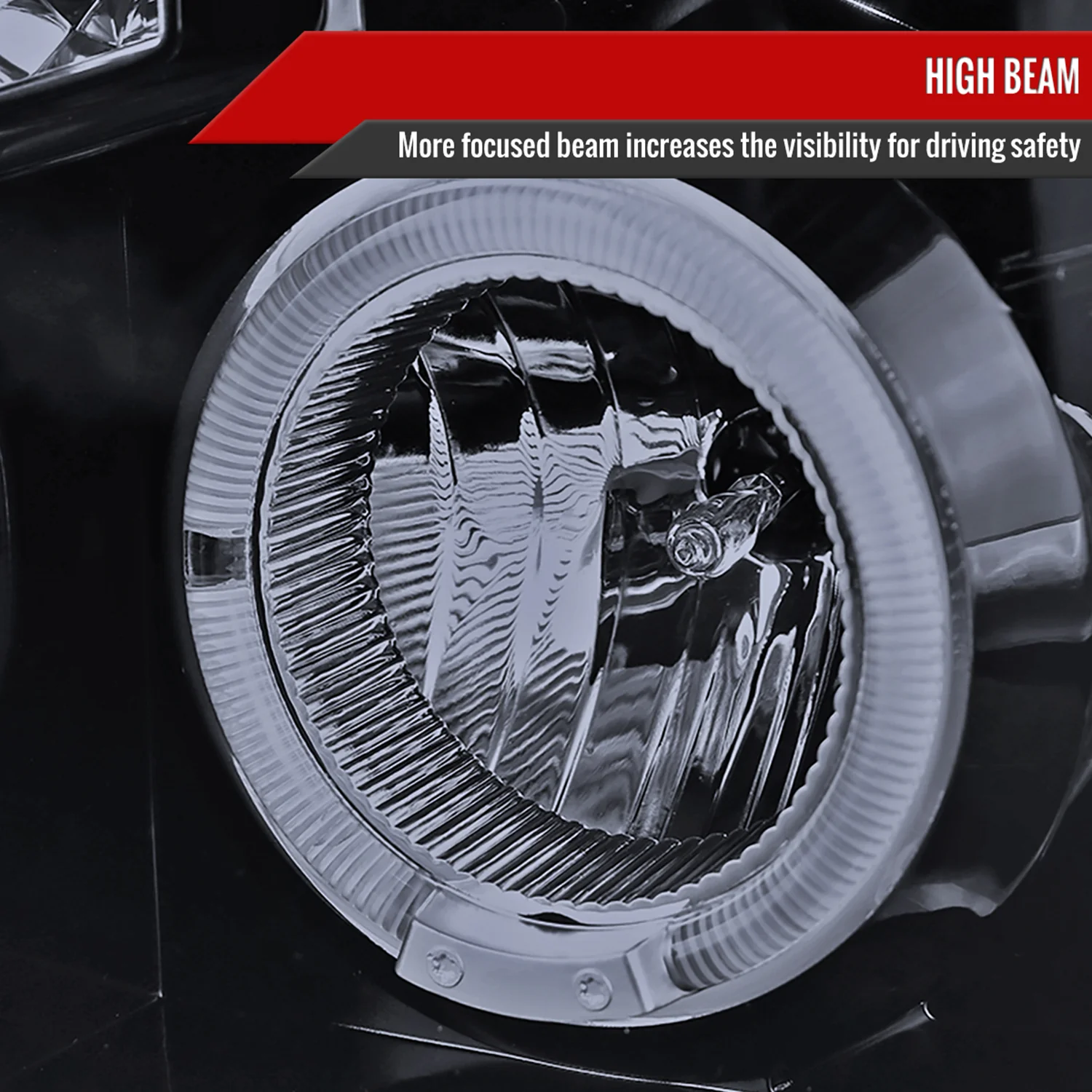 2008-2010 Ford F-250 F-350 F-450 Dual Halo Projector Headlights Black/Smoke - Image 4