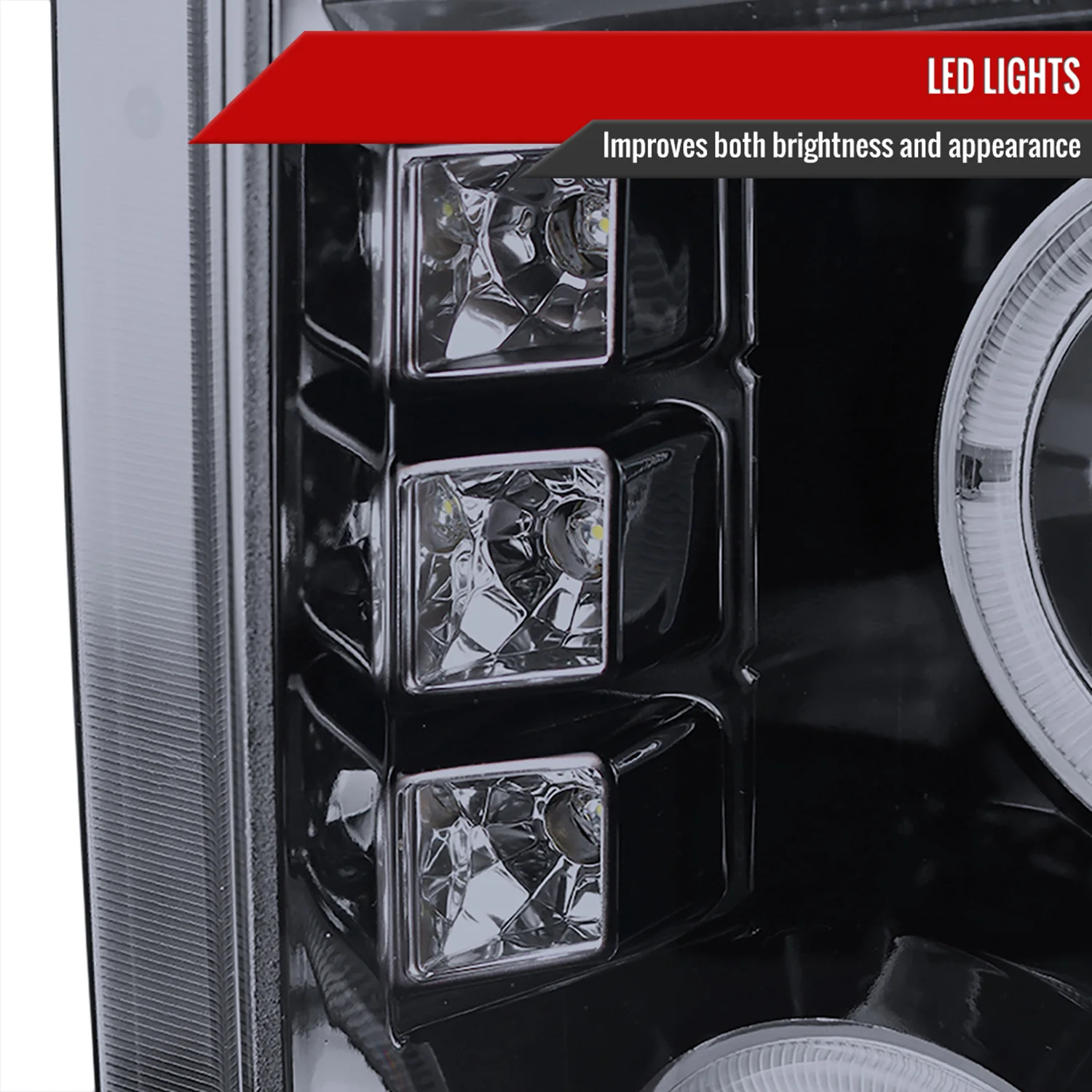 2008-2010 Ford F-250 F-350 F-450 Dual Halo Projector Headlights Black/Smoke - Image 6