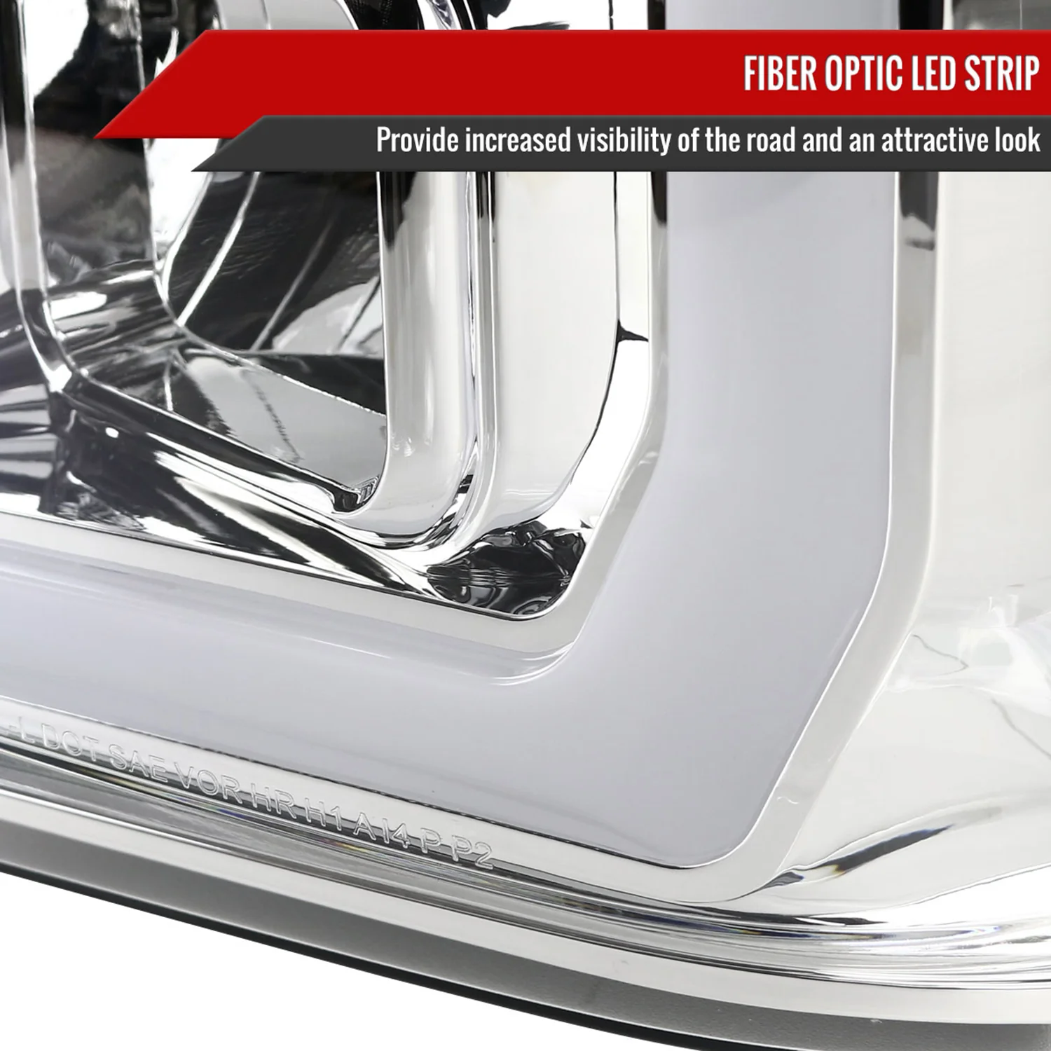 2008-2010 Ford F-250 F-350 F-450 LED C-Bar Projector Headlight Chrome/Clear - Image 5