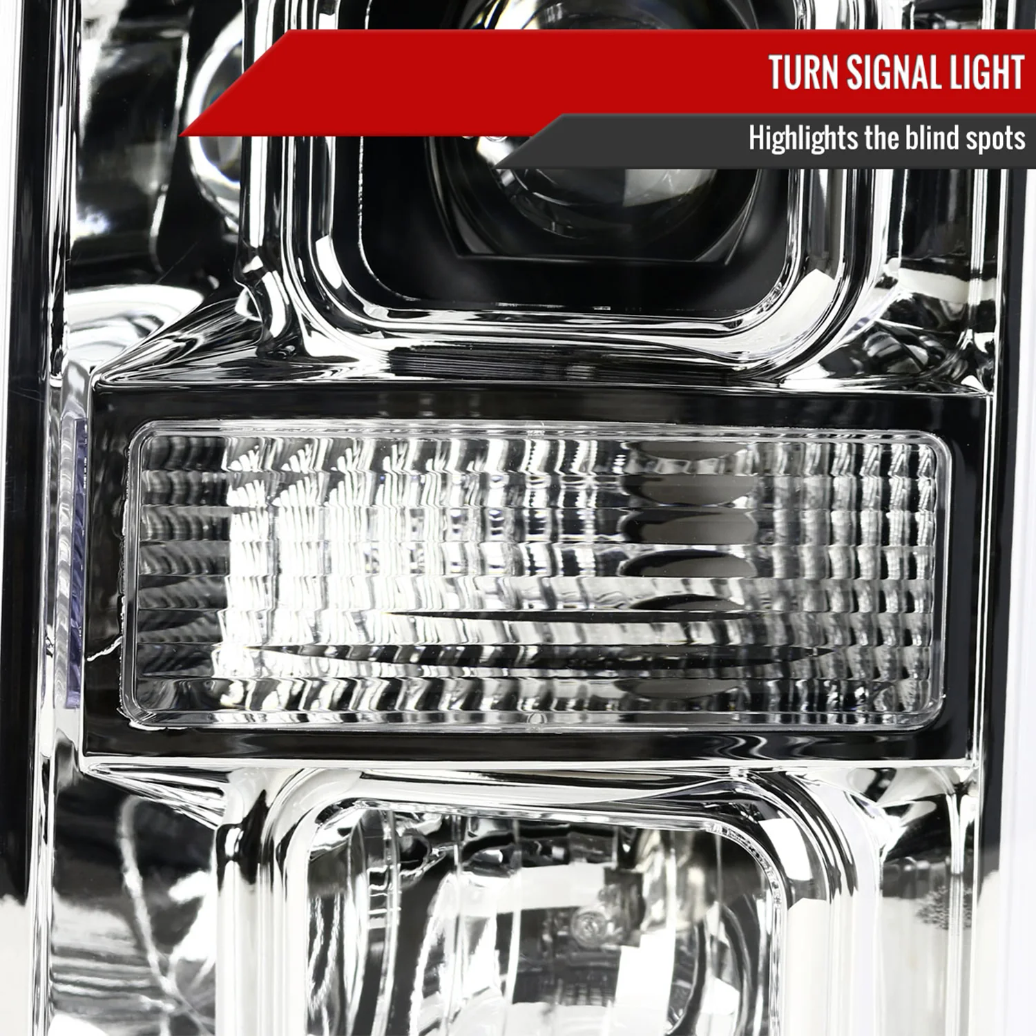 2008-2010 Ford F-250 F-350 F-450 LED C-Bar Projector Headlight Chrome/Clear - Image 6