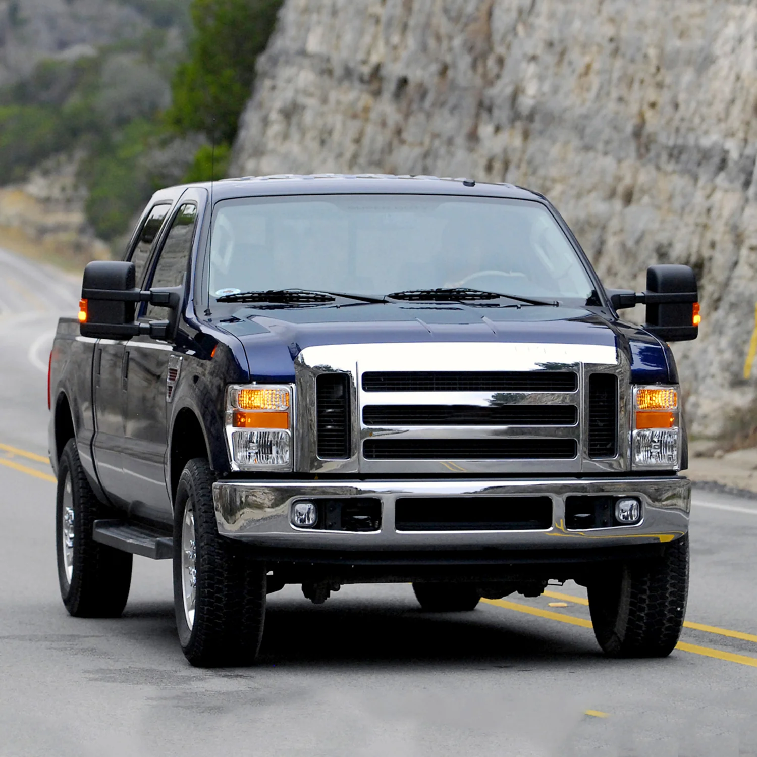 2008-2010 Ford F-250/F-350/F-450 Super Duty Factory Headlights Amber / Chrome - Image 10