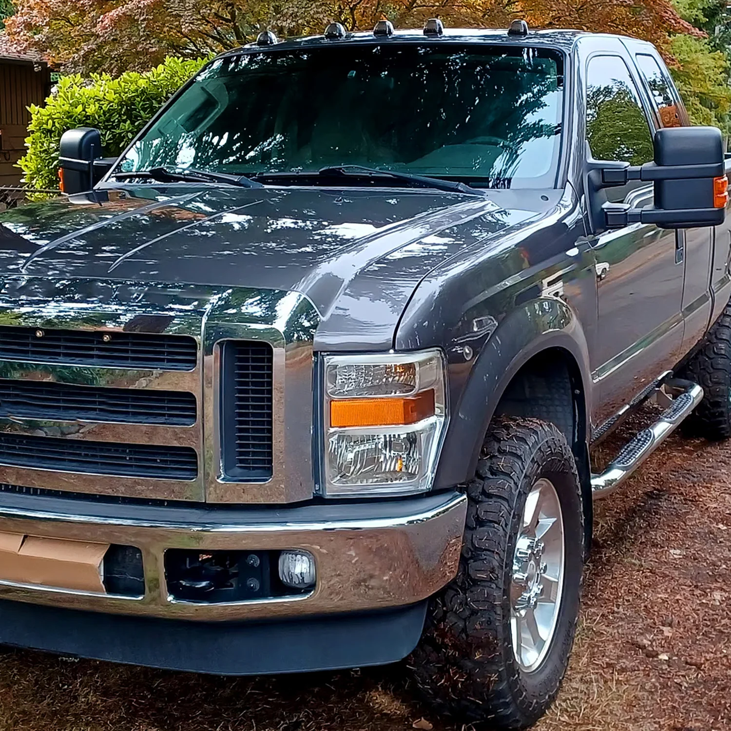 2008-2010 Ford F-250/F-350/F-450 Super Duty Factory Headlights Amber / Chrome - Image 9