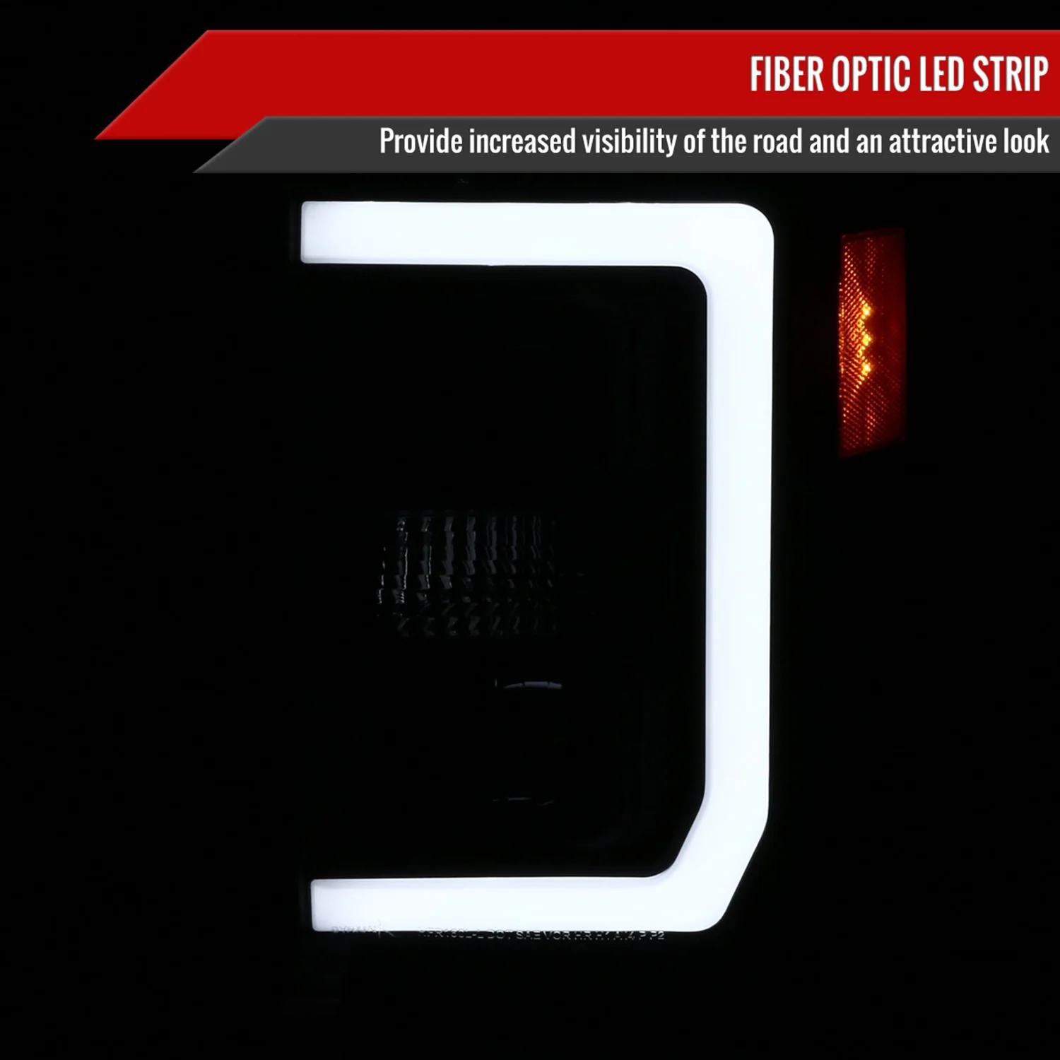 2008-2010 Ford F-250 F350 F-450 LED C-Bar Projector Headlight Matt Black/Clear - Image 2