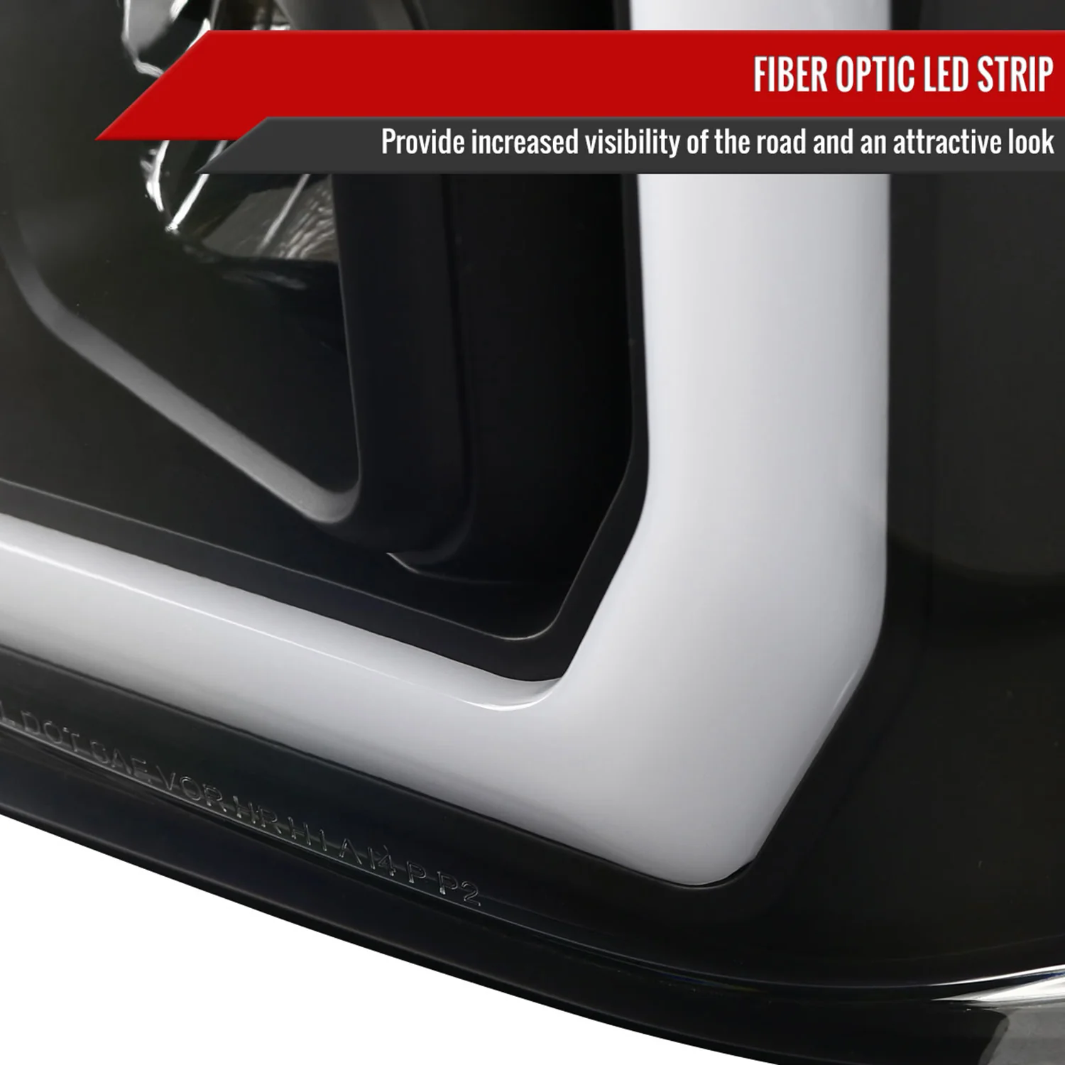 2008-2010 Ford F-250 F350 F-450 LED C-Bar Projector Headlight Matt Black/Clear - Image 5