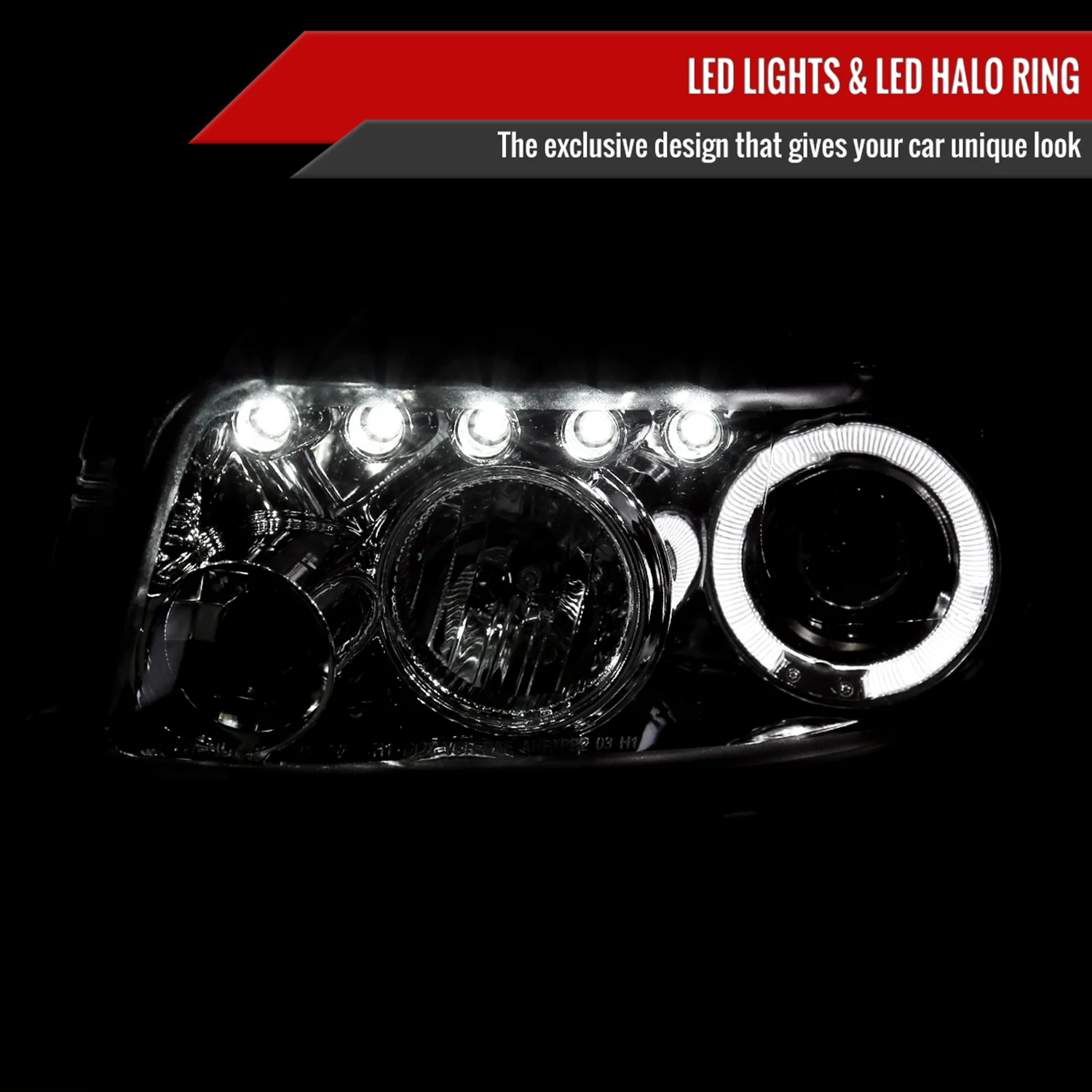 2008-2010 Scion xB Single Halo Projector Headlights Chrome/Clear Lens - Image 2