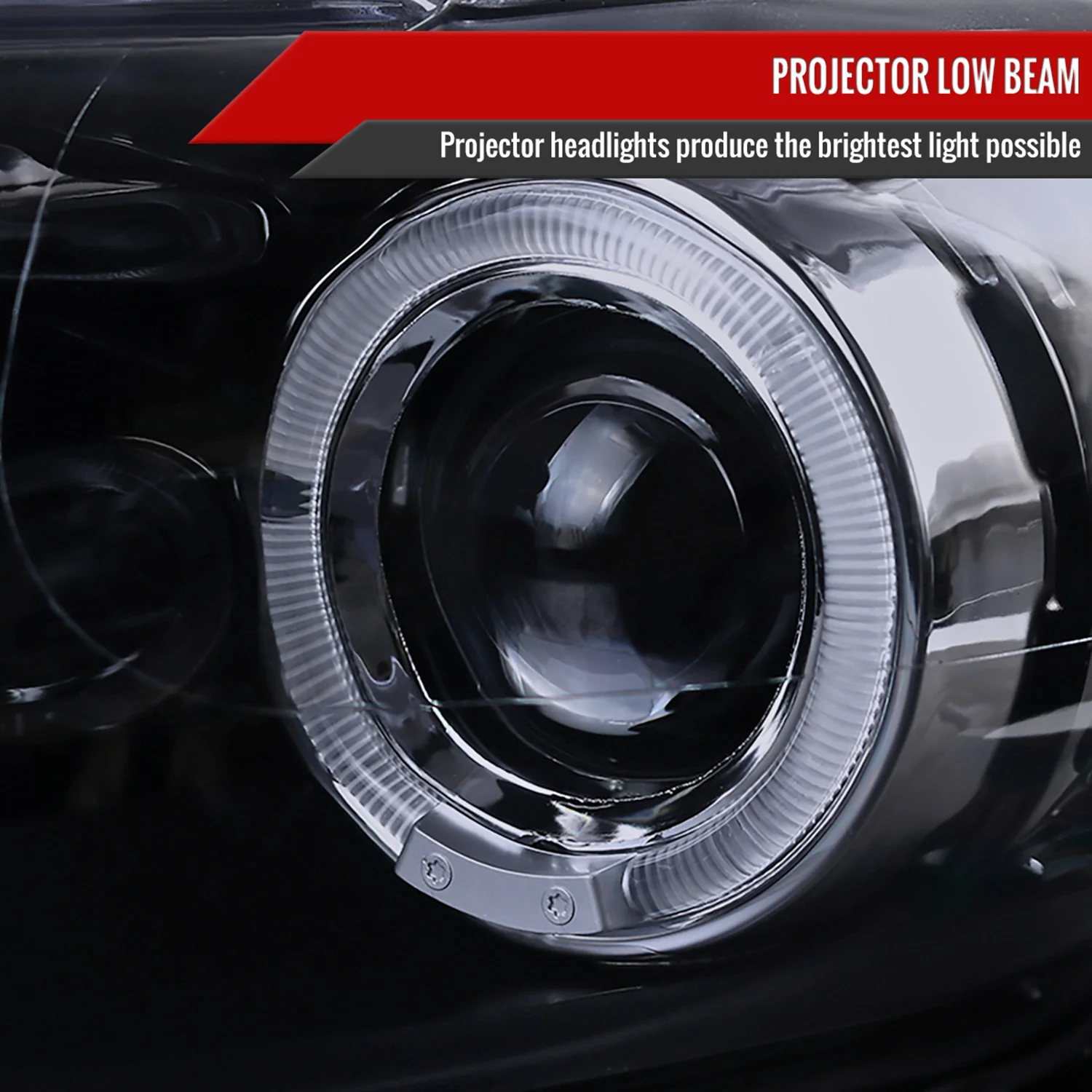 2008-2010 Scion xB Single Halo Projector Headlights Glossy Black/Smoke Lens - Image 3