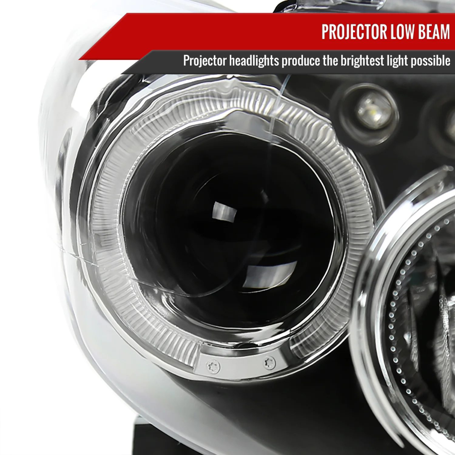 2008-2010 Scion xB Single Halo Projector Headlights Matte Black/Clear Lens - Image 3