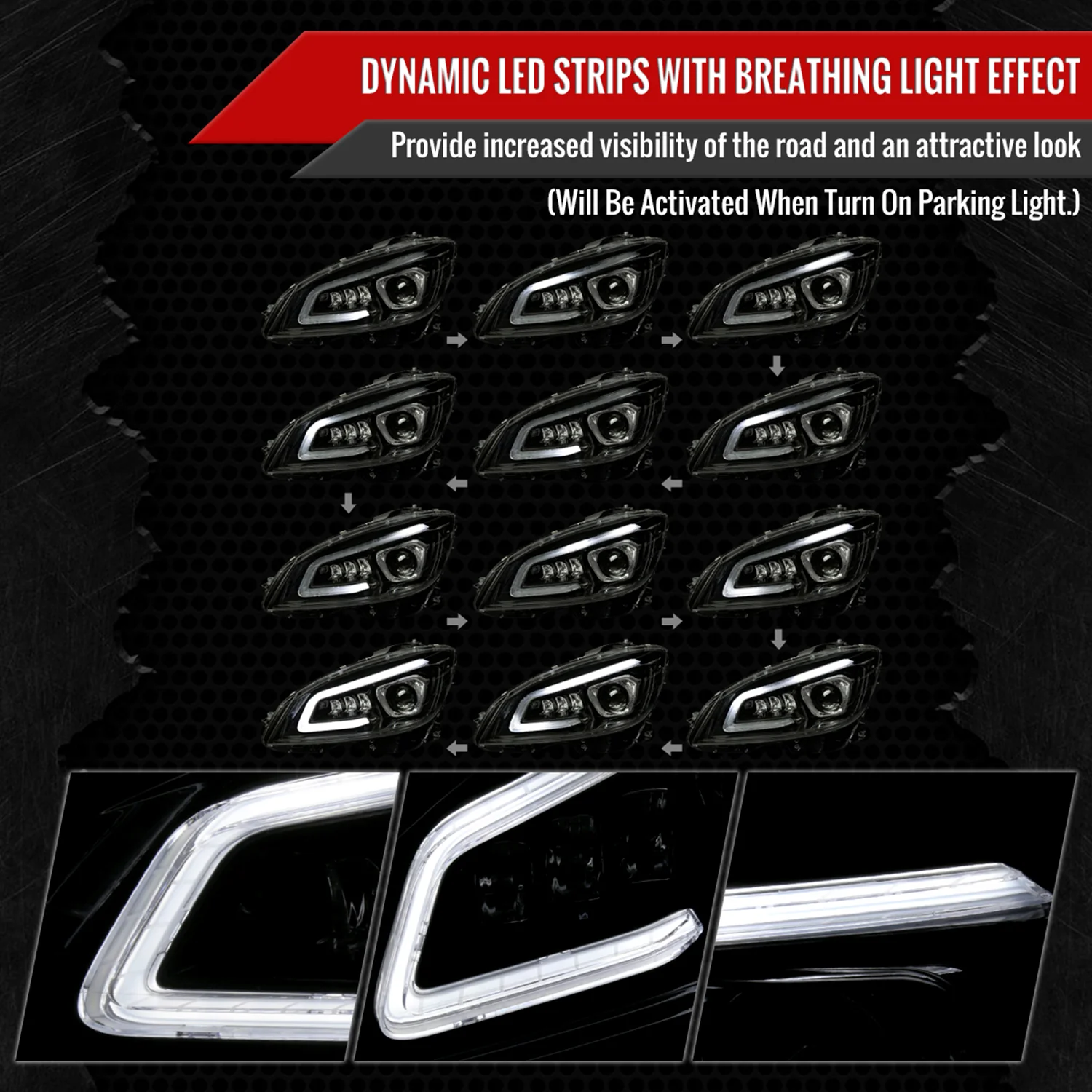 2008-2011 Mercedes Benz W204 C-Class Full LED Projector Headlights Smoke - Image 3