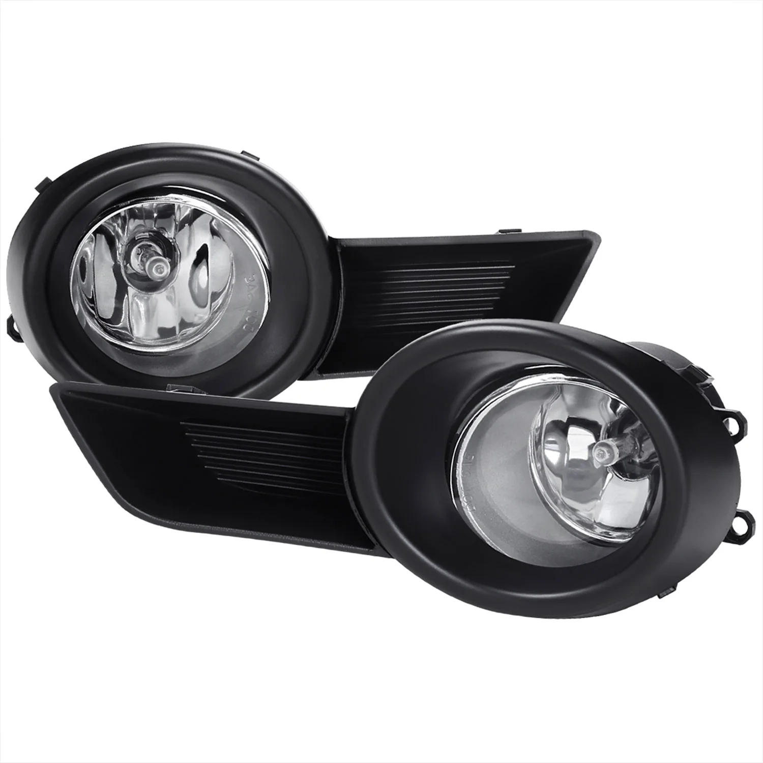 2008-2011 Toyota Highlander 12V/55W H11 Fog Lights Kit Chrome/Clear Lens