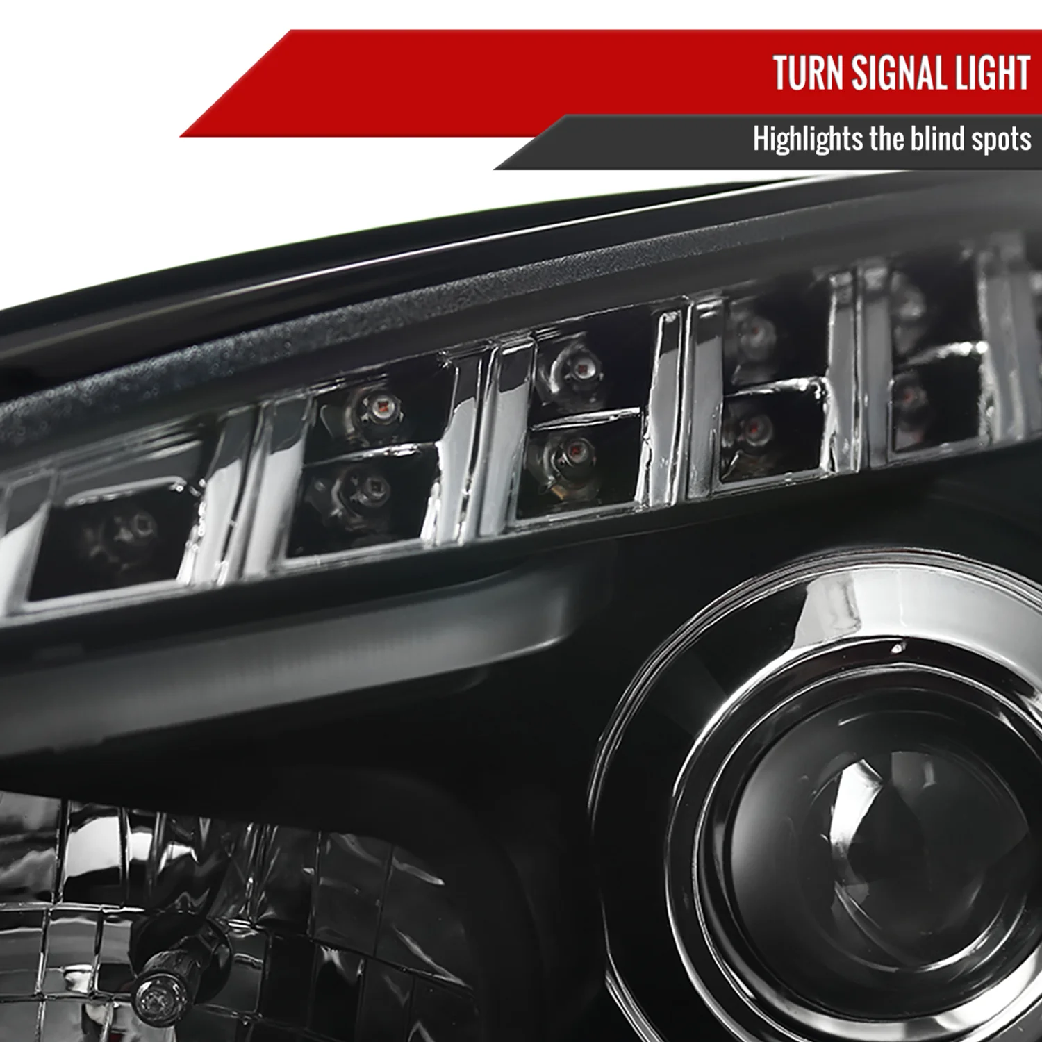 2008-2012 Chevy Malibu LS LT LTZ Hybrid LED Headlights LED Signal Lights Black - Image 6