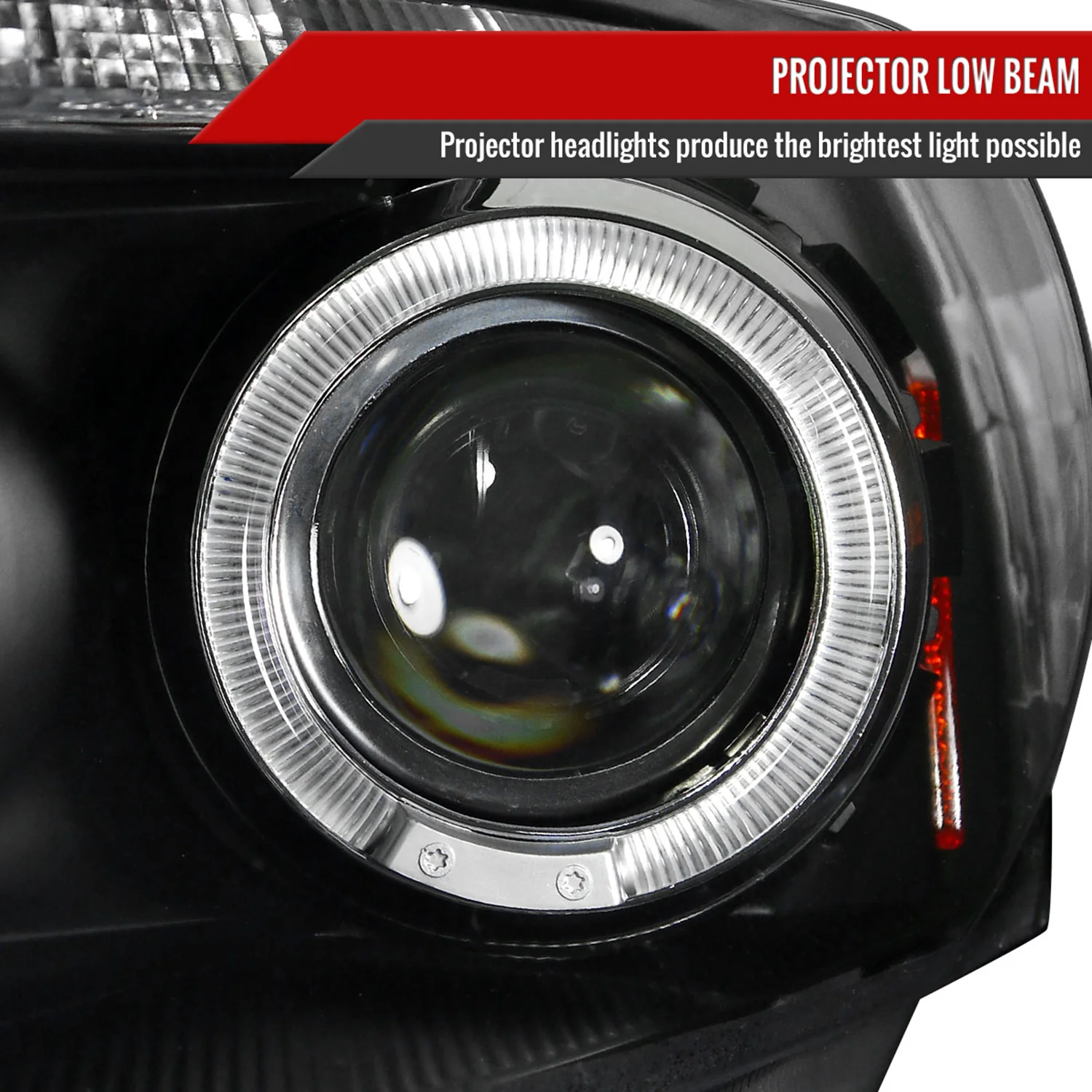 2008-2012 Honda Accord Sedan Single Halo Headlights LED Light&LED Signal Black - Image 3