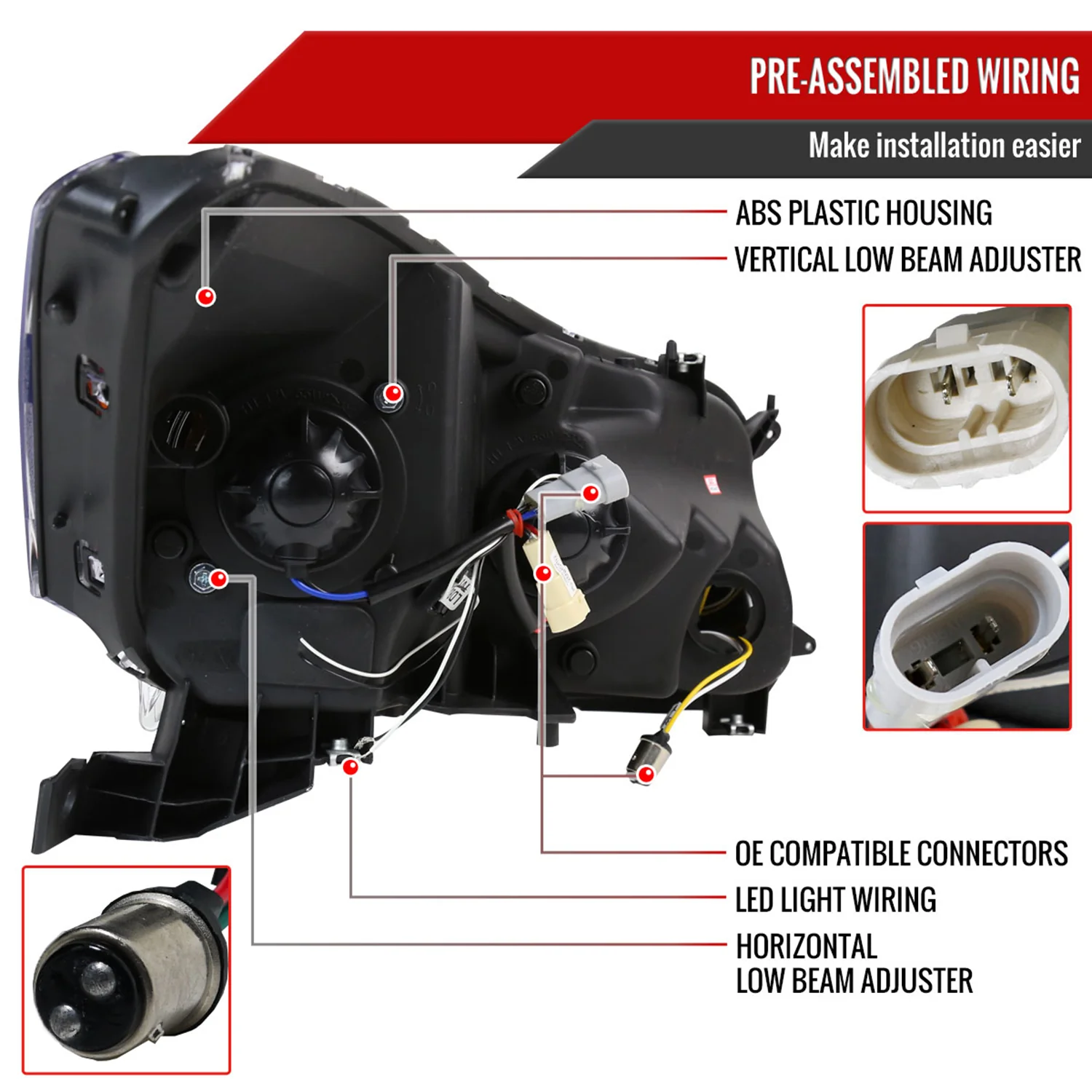 2008-2012 Honda Accord Sedan Single Halo Headlights LED Light&LED Signal Smoke - Image 7