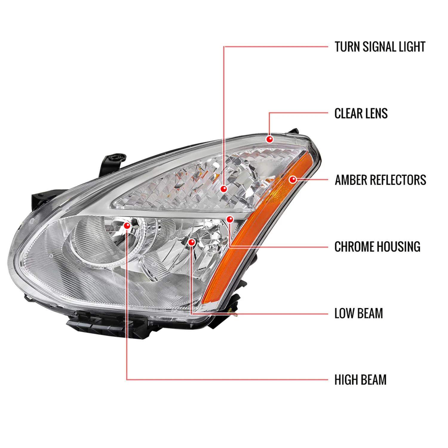 2008-2013 Nissan Rogue/ Rogue Select Headlight Amber Reflector - Driver Side - Image 9