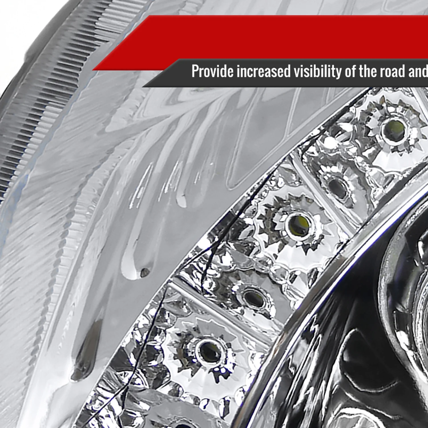 2008-2014 Cadillac CTS Projector Headlights w/LED Light Strip Chrome/Clear - Image 6